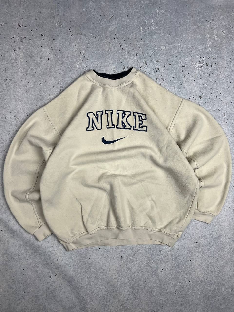 Vintage Nike Spell Out Oversized Cream Sweatshirt