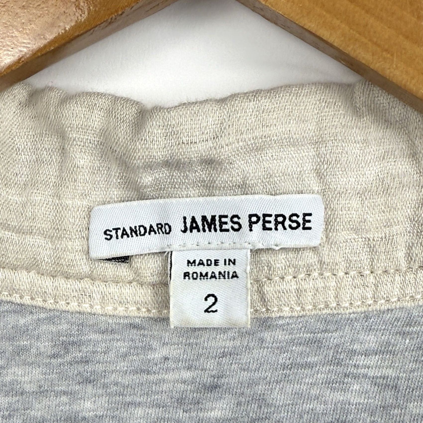 James Perse VINTAGE James Perse Jacket Womens 2 Medium Beige Pockets Collared Button Long Sleeve Short Length - Fall Spring Regular Mens Womens Girls Size XS / US 0-2 / IT 36-38 - 4 Thumbnail