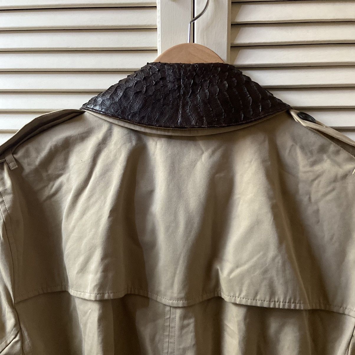Burberry × Burberry Prorsum Burberry London Trench Coat Python Skin Collar Brown Tan Size US L / EU 52-54 / 3 - 13 Thumbnail