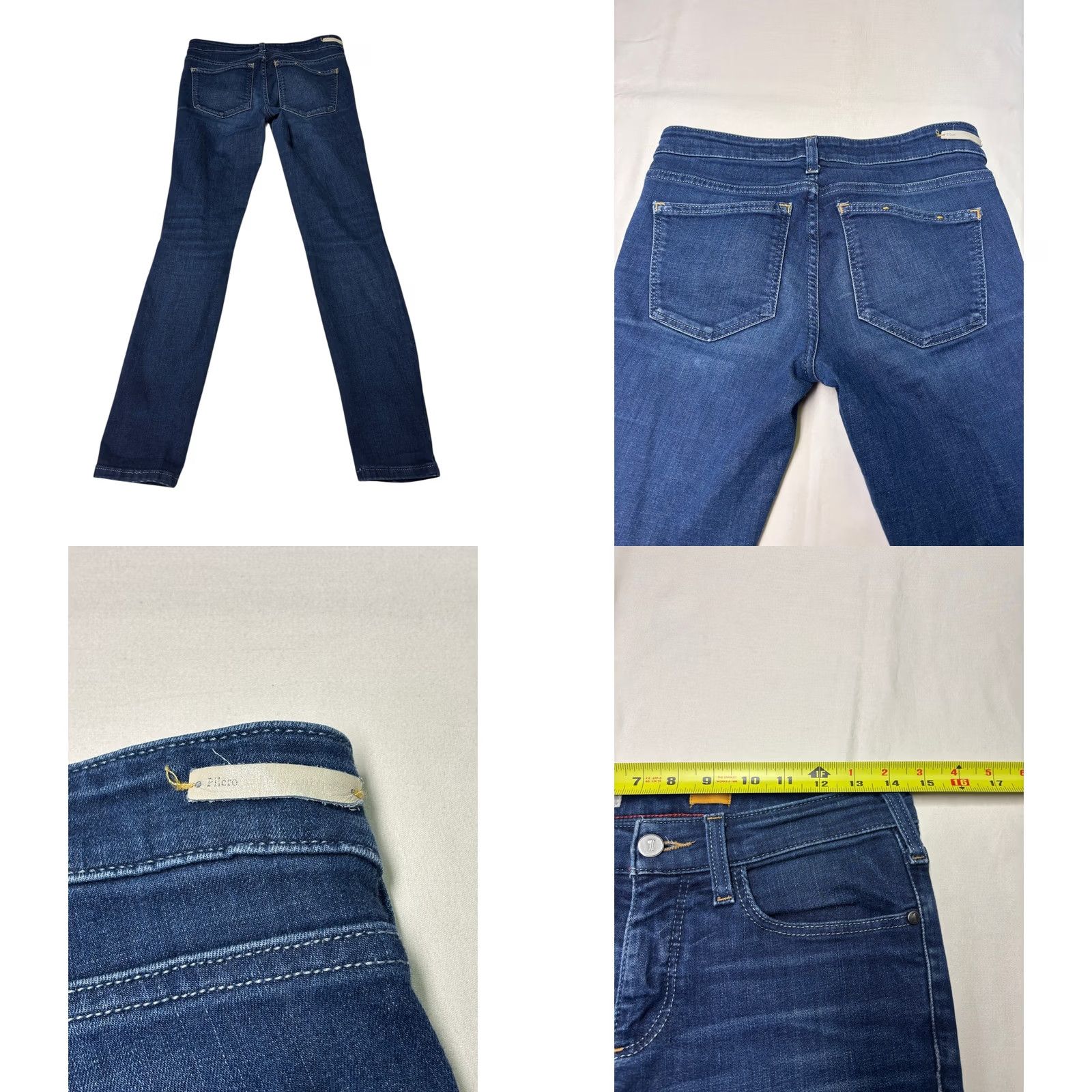 Vintage Pilcro and the Letterpress Jeans Women Denim Slim Blue Wash 28x28 Stretch Distressed Pockets Zip Button Mid Rise 5-Pocket Mexi c o n Size 28" / US 6 / IT 42 - 8 Thumbnail