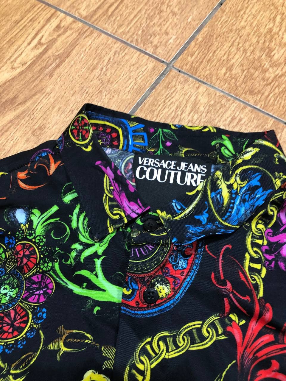 Versace Jeans Couture Versace Viscosa Mens Shirt multicolor Print Jewels Size US L / EU 52-54 / 3 - 6 Thumbnail