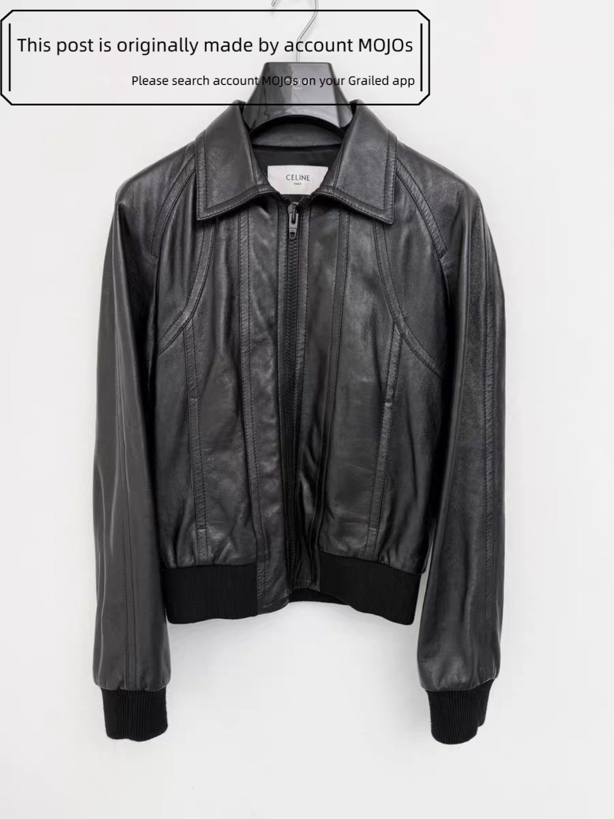 Celine Sz 46 Celine 23SS Joint Zip Up Leather Jacket mojos1358 Size US S / EU 44-46 / 1 - 1 Thumbnail