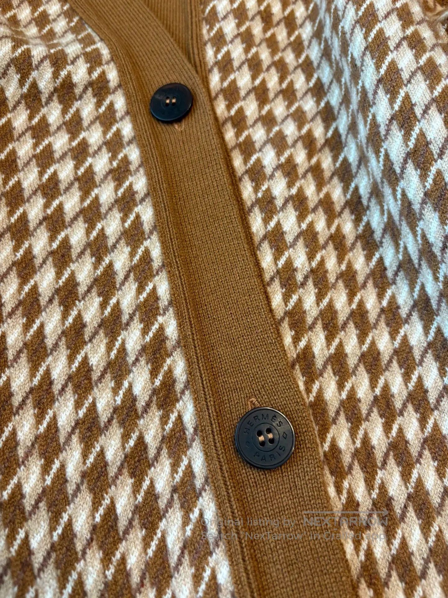 Hermes Hermes Checkered Knit Cardigan Size 34. Size US XS / EU 42 / 0 - 3 Thumbnail