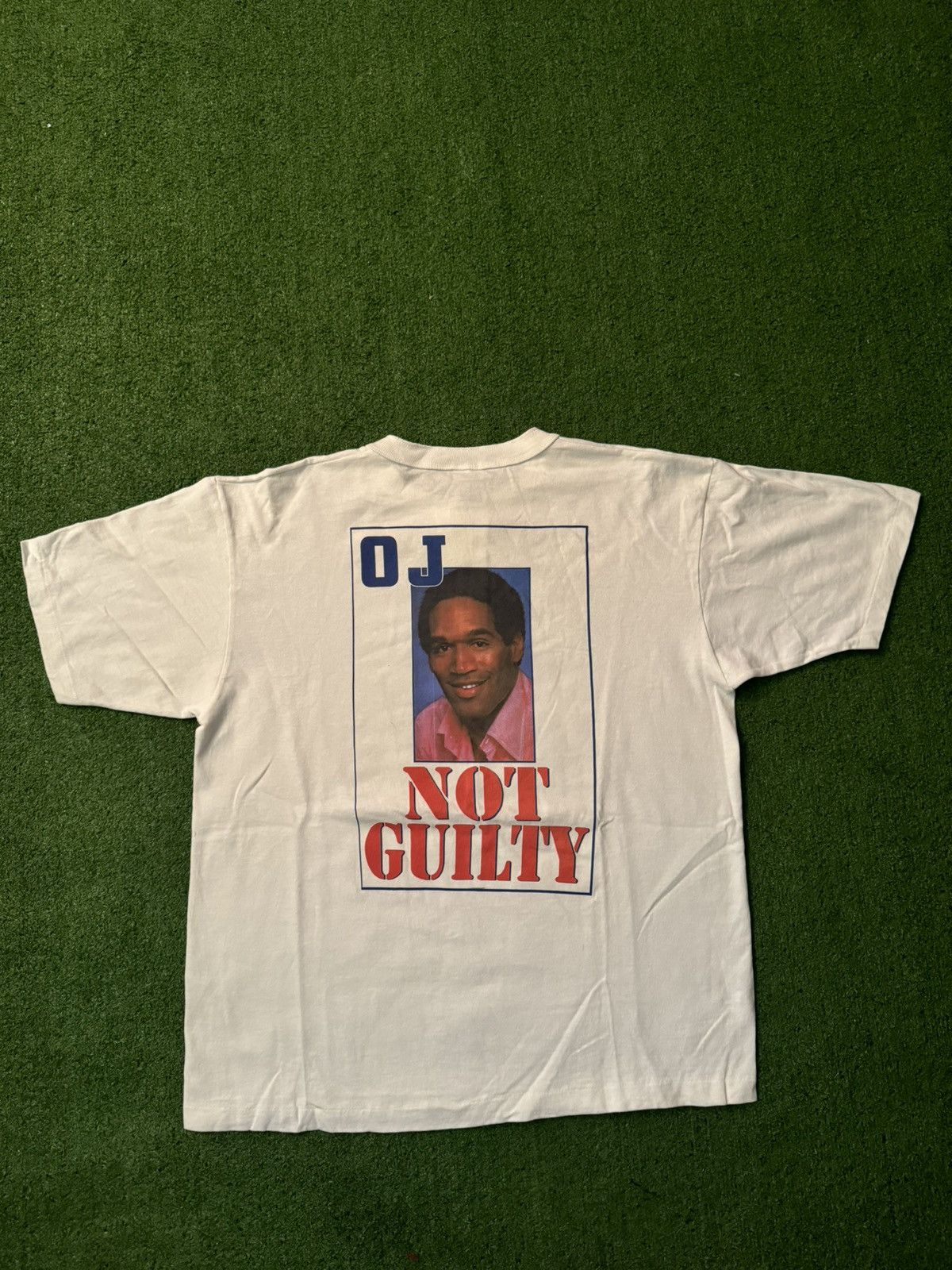 image of Vintage Oj Simpson Not Guilty Shirt in White, Men's (Size Large)