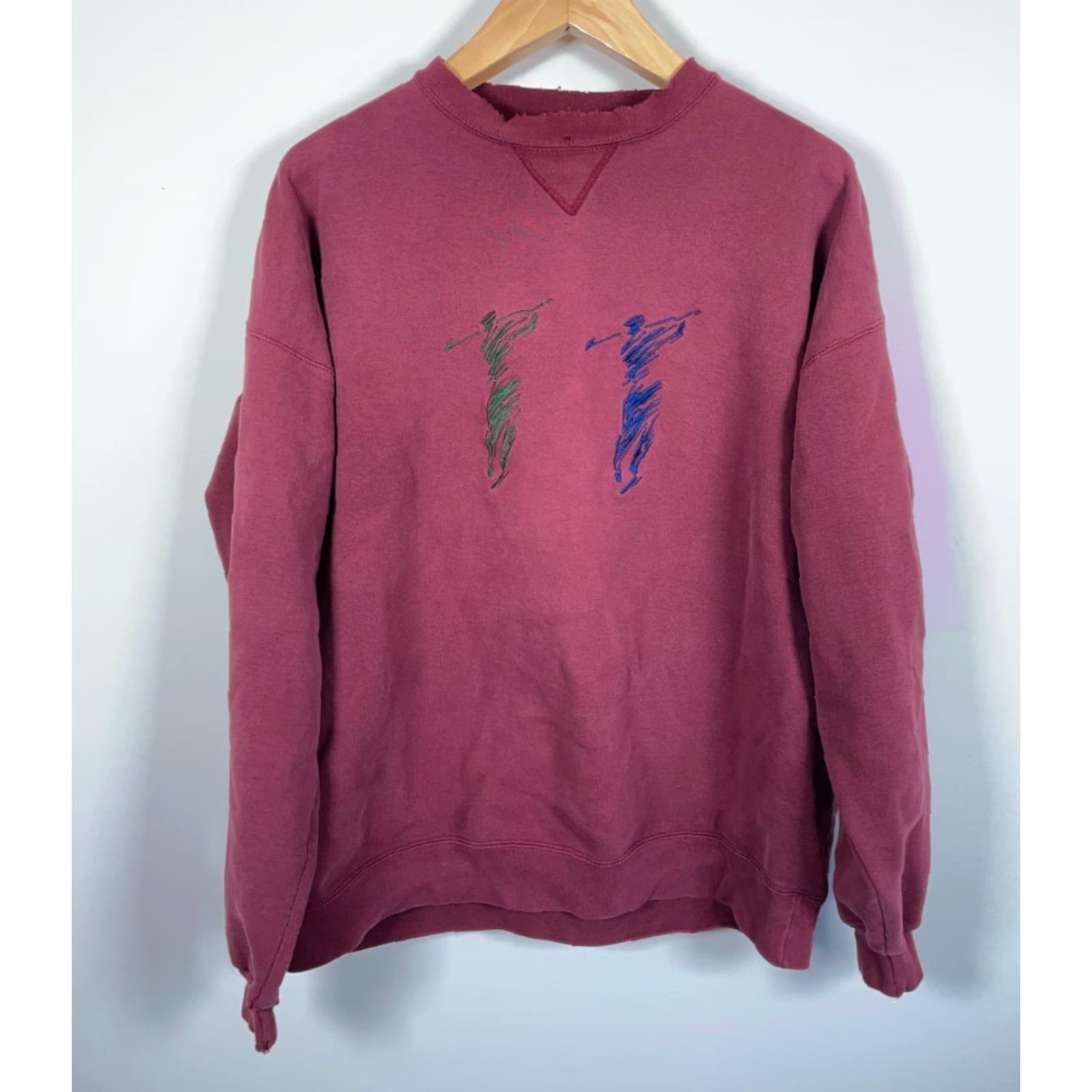Soffe VINTAGE Soffe Sweatshirt Golf Distressed 2XL Dark Red Heavyweight Crewneck Men/Adult Regular 90s Embroidered Graphic Print Size US XXL / EU 58 / 5 - 2 Thumbnail
