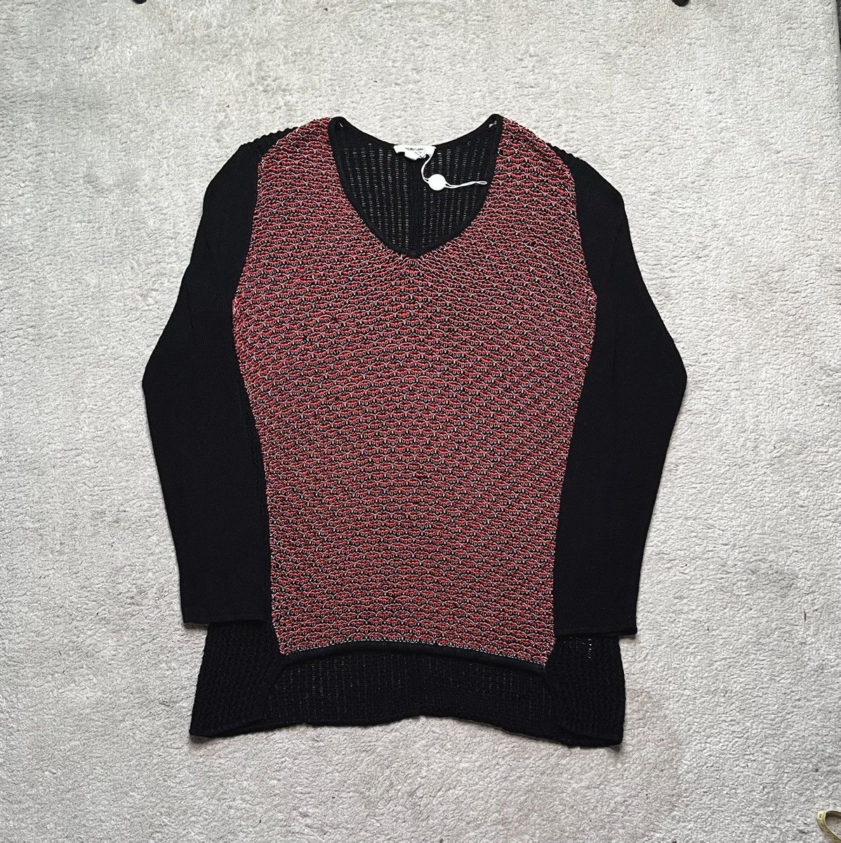 Helmut Lang Vintage Red Black sweater thin, transparent Helmut Lang Size M / US 6-8 / IT 42-44 - 2 Thumbnail