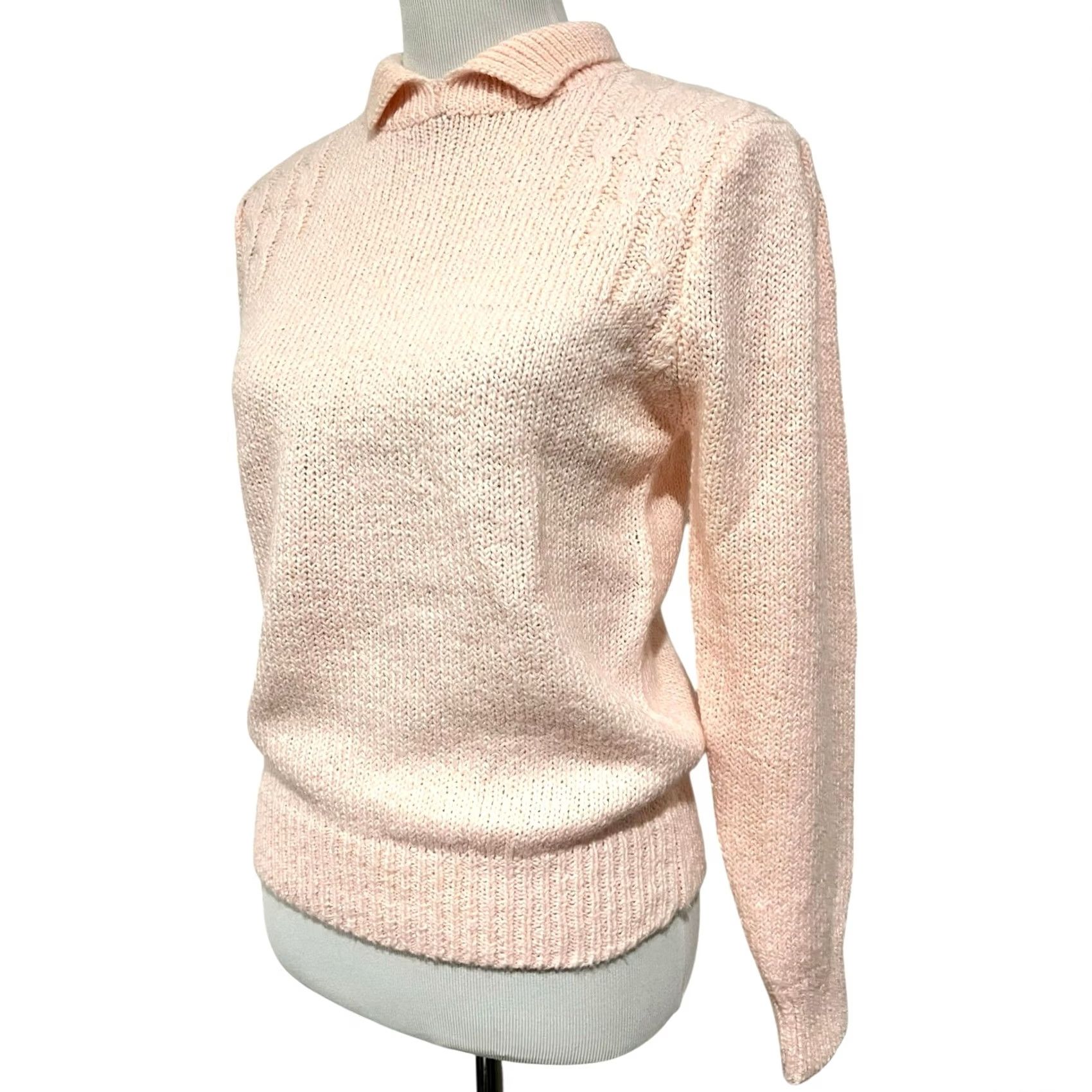 Pinko VINTAGE Pink Sweater Collared Pullover Womens Medium 80s 90s Classic Preppy Knit Pullover Shirt Size M / US 6-8 / IT 42-44 - 2 Thumbnail