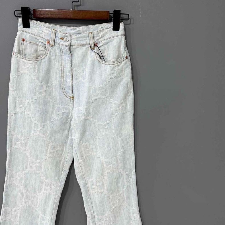 Gucci Gucci Size 23 Full-print light blue jeans 2506-Nextarrow Size US 27 - 2 Thumbnail