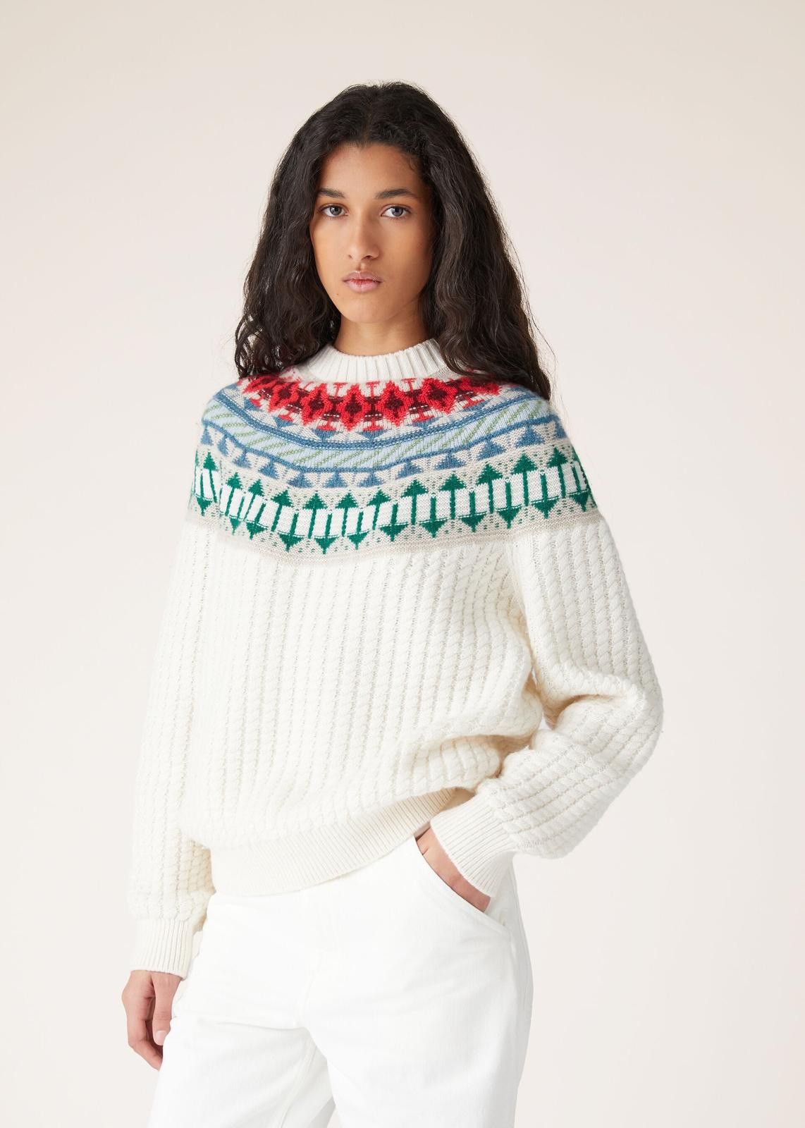 Loro Piana o1srvl11e0125 Noel Holiday Crewneck Sweater in Multicolor Size XS / US 0-2 / IT 36-38 - 3 Thumbnail