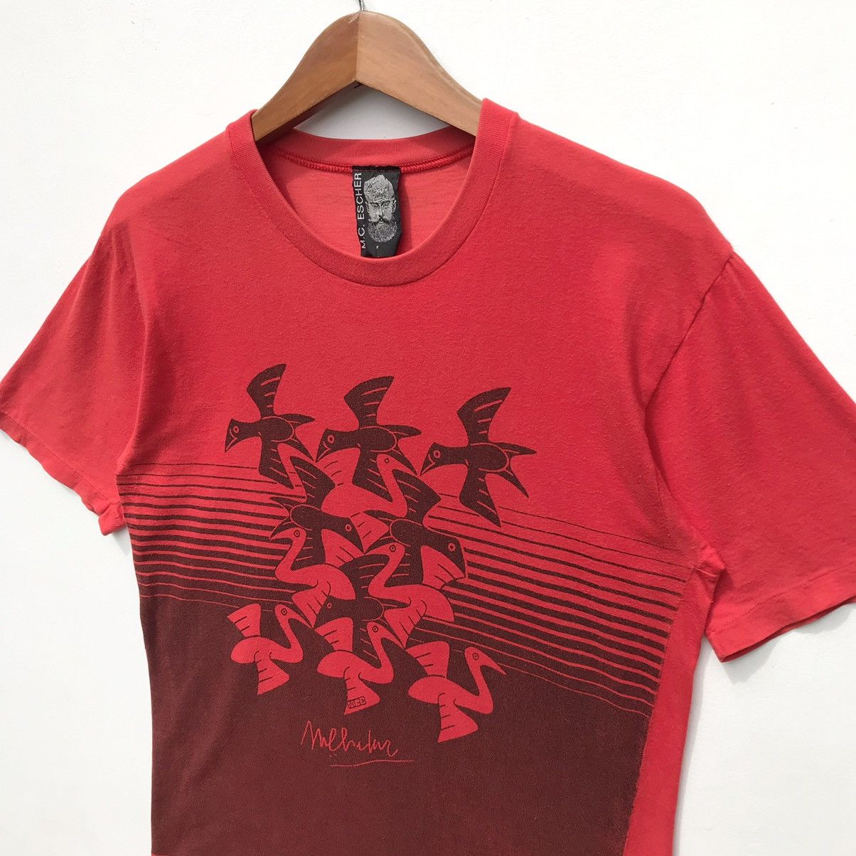 Vintage Vintage 90s MC Escher Birds Shirt MC Escher Art Sun Faded Size US S / EU 44-46 / 1 - 6 Thumbnail