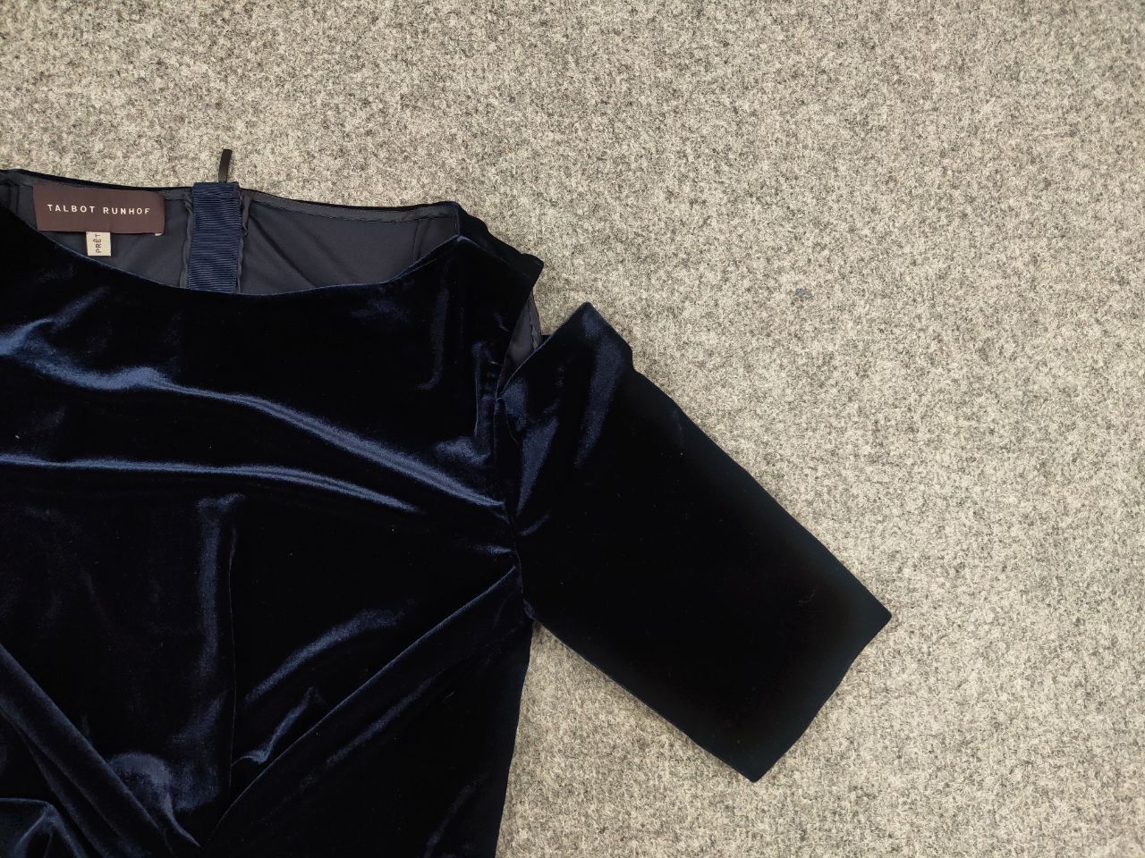 Designer Talbot Runhof Design blue velvet with bow Women's Top Size XL / US 12-14 / IT 48-50 - 10 Thumbnail
