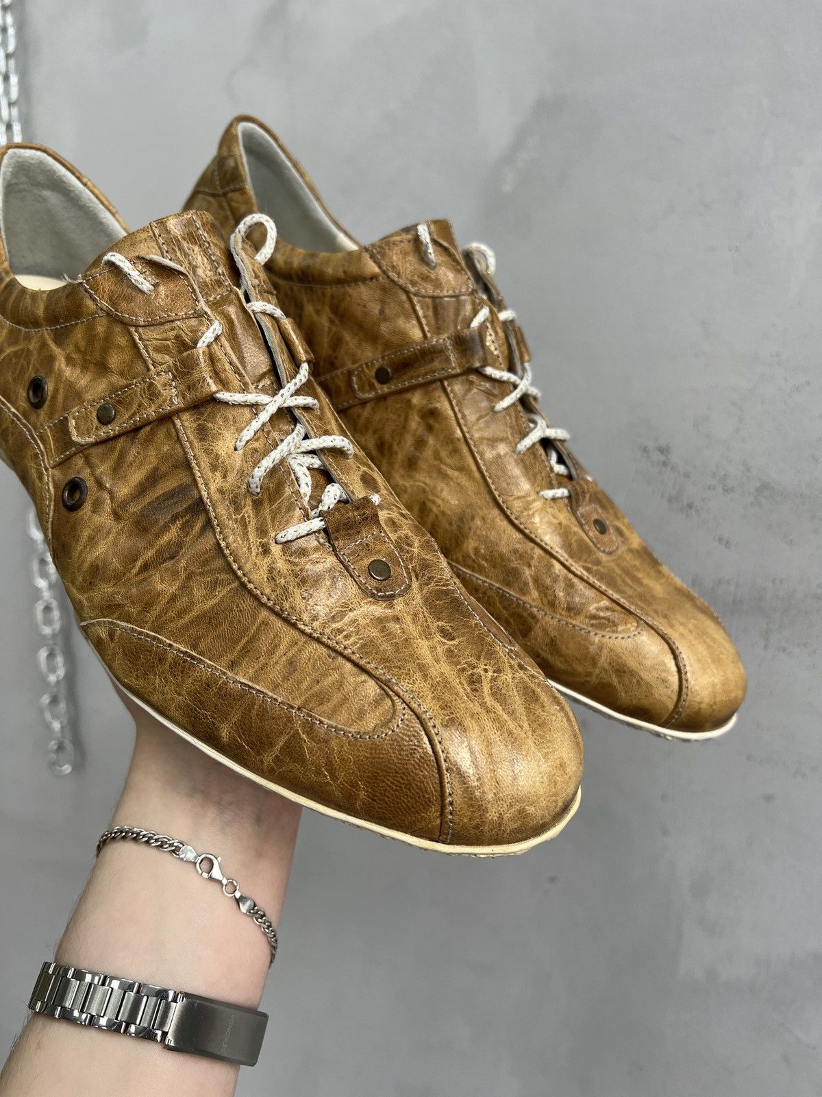 If Six Was Nine Low leather avant garde trainers y2k dirk bikkembergs style Size US 8.5 / EU 41-42 - 3 Thumbnail