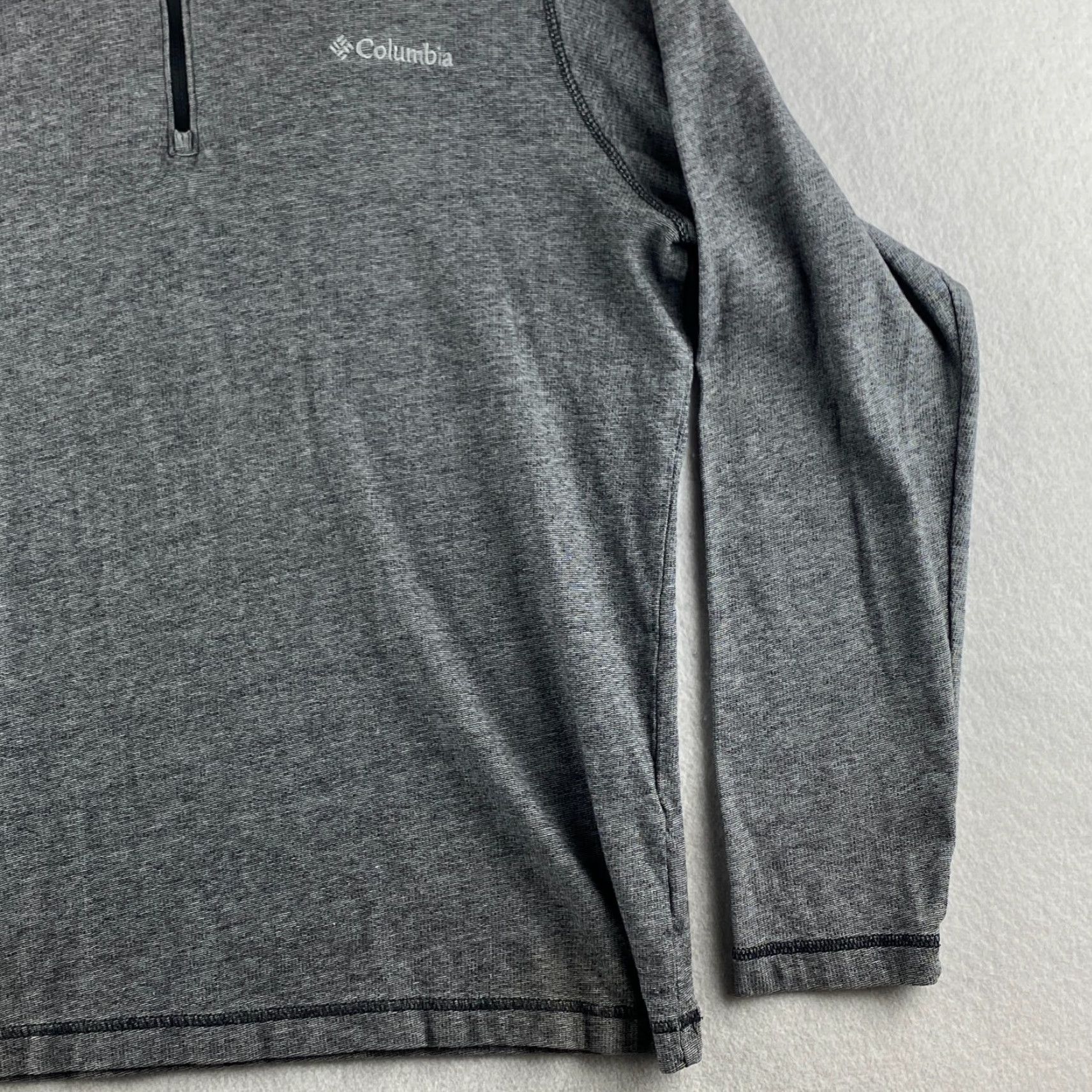 Vintage Columbia Mens Sweater Gray M 1/4 Zip Pullover Long Sleeve High Neck Lightweight Cotton Polyester Logo Shirt Size US M / EU 48-50 / 2 - 3 Thumbnail