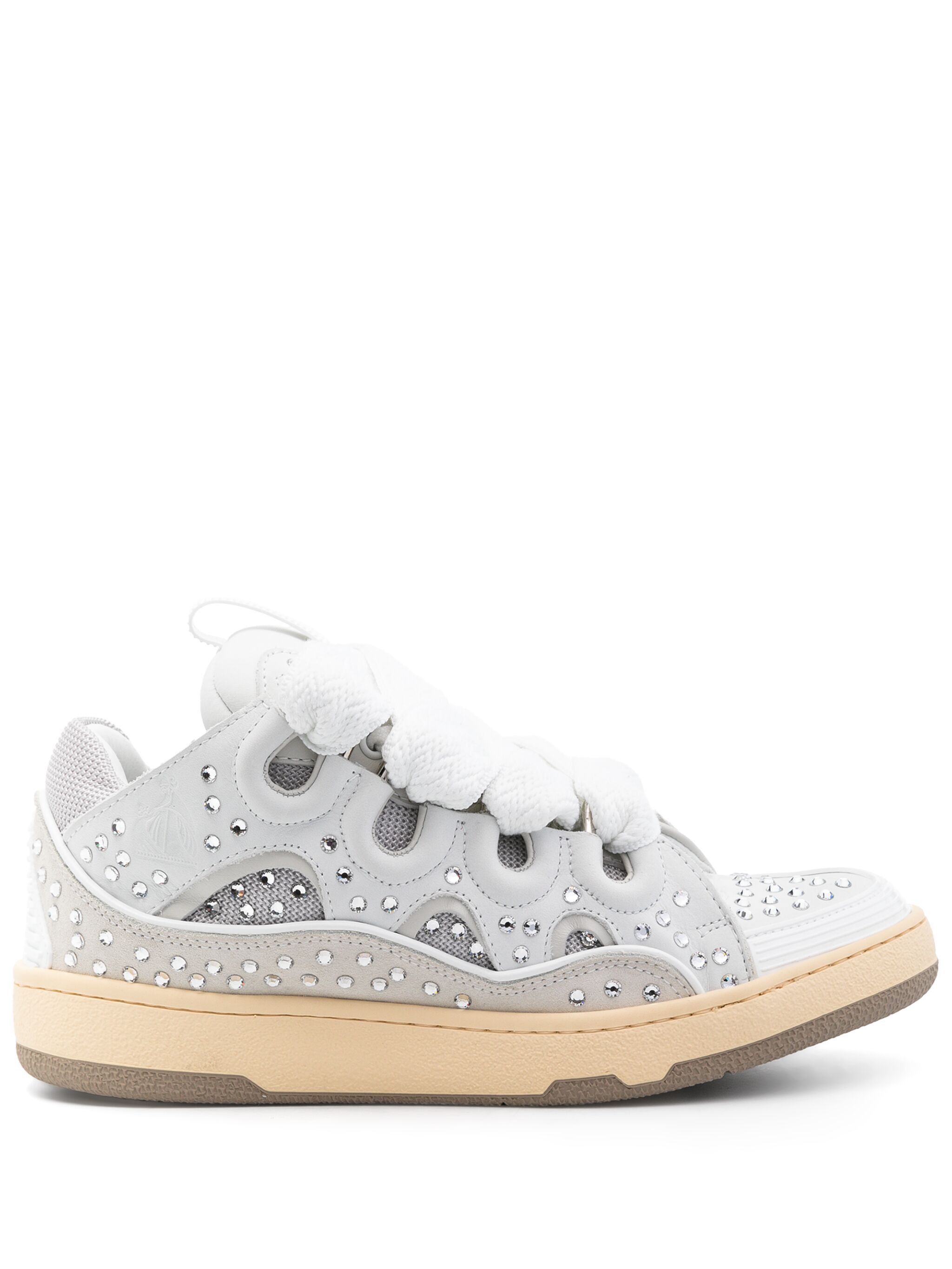 o1w1db11124 Dup / Curb Rhinestone-Embellished Sneakers White