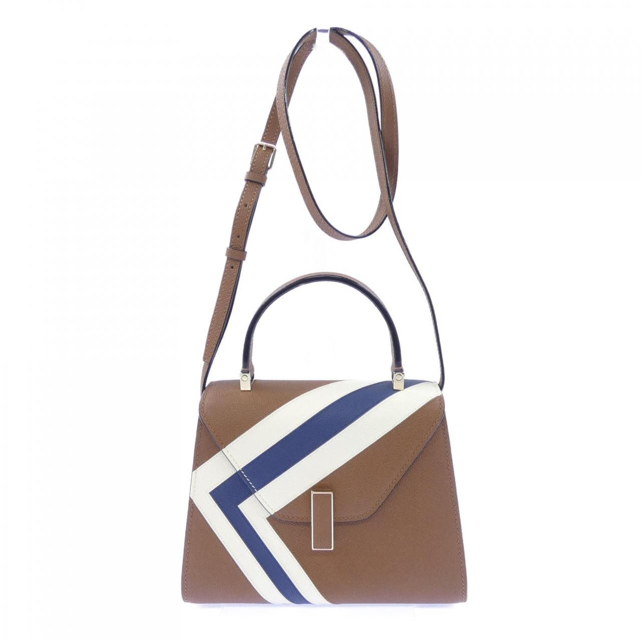 Valextra Valextra Valextra ISIDE INTARSIA V STRIPES Calf Bag Leather Crossbody Bag WBES0036304IOC99 DUTY FREE for USA Size ONE SIZE - 1 Thumbnail
