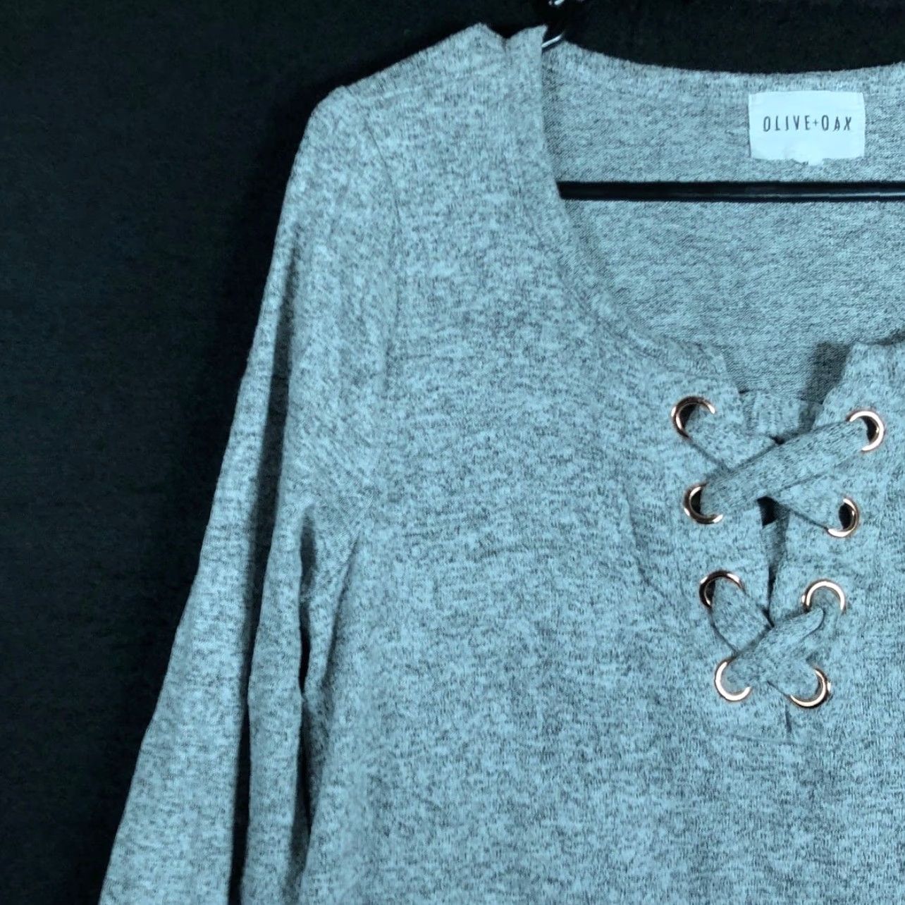 Olive Olive & Oak Womens Sweater Gray Soft V Neck Pullover Long Sleeve XLarge Size XL / US 12-14 / IT 48-50 - 4 Thumbnail
