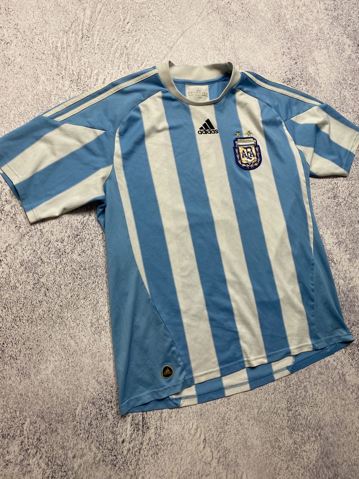 Adidas × Vintage Argentina Adidas 2010 World Cup Football Home Jersey Size US L / EU 52-54 / 3 - 3 Thumbnail