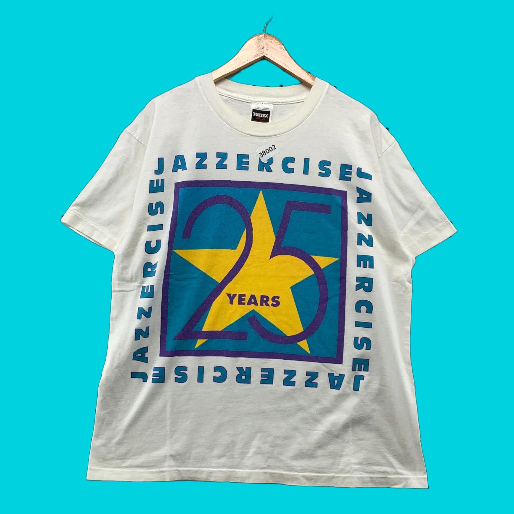 Tultex VINTAGE 90s Jazz Exercise Shrit Men XL White Single Stitch Made USA 25 Years Size US XL / EU 56 / 4 - 1 Thumbnail