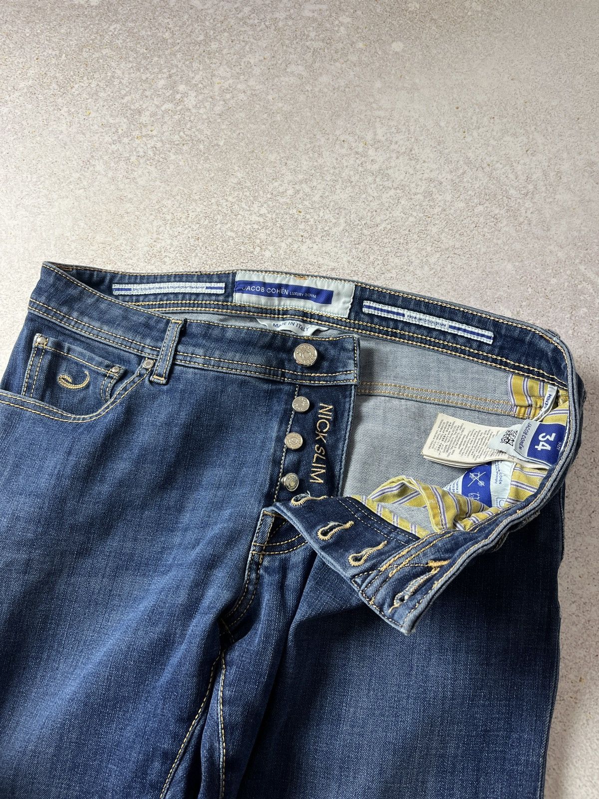 Jacob Cohen Nick Slim Fit Denim Luxury Jeans Blue Size 34