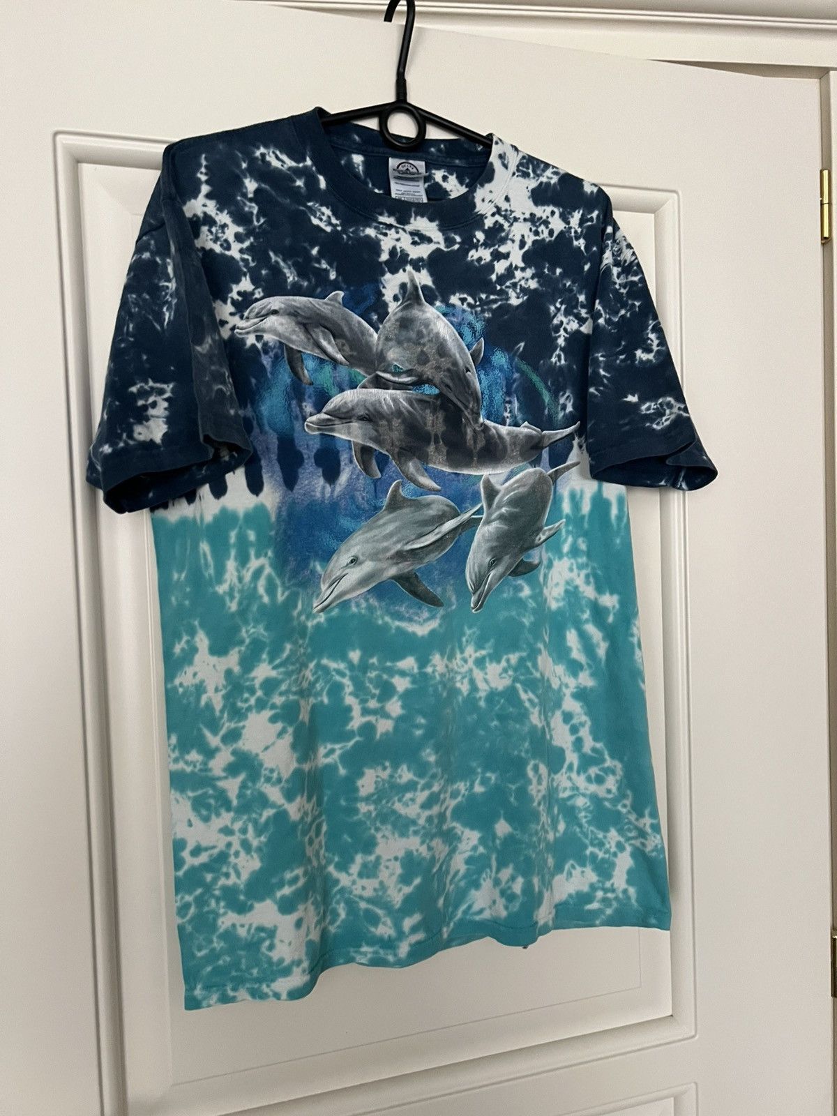 Delta Vintage 90s Dolphins Ocean T-Shirt Tie Dye Size US M / EU 48-50 / 2 - 4 Thumbnail