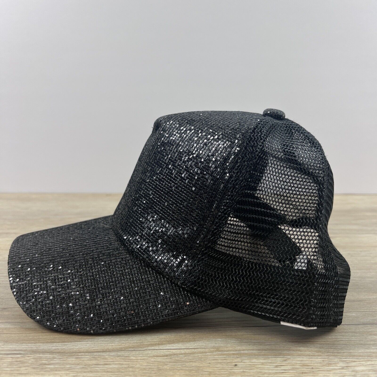 Other Black Glitter Hat Snapback Hat Black Adjustable Hat Adult Fi Size ONE SIZE - 7 Thumbnail