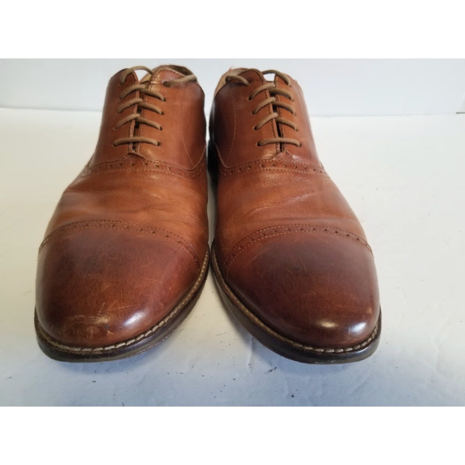 Cole Haan Cole Haan Oxford Dress Shoes Cap Toe Leather Brown 10.5 US Mens Shoes Size ONE SIZE - 6 Thumbnail