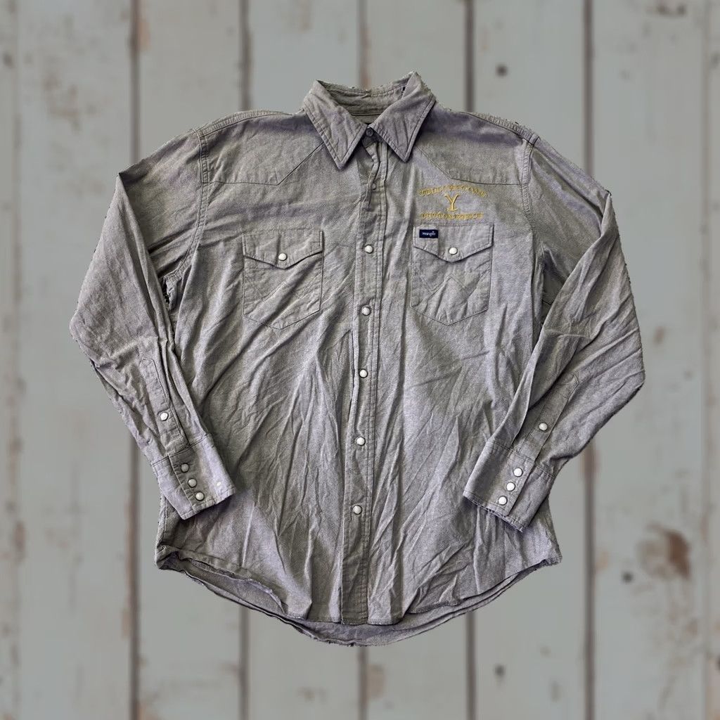Wrangler Wrangler Shirt Yellowstone Grey Long Sleeve Pearl Snap L Mens Size US L / EU 52-54 / 3 - 1 Thumbnail