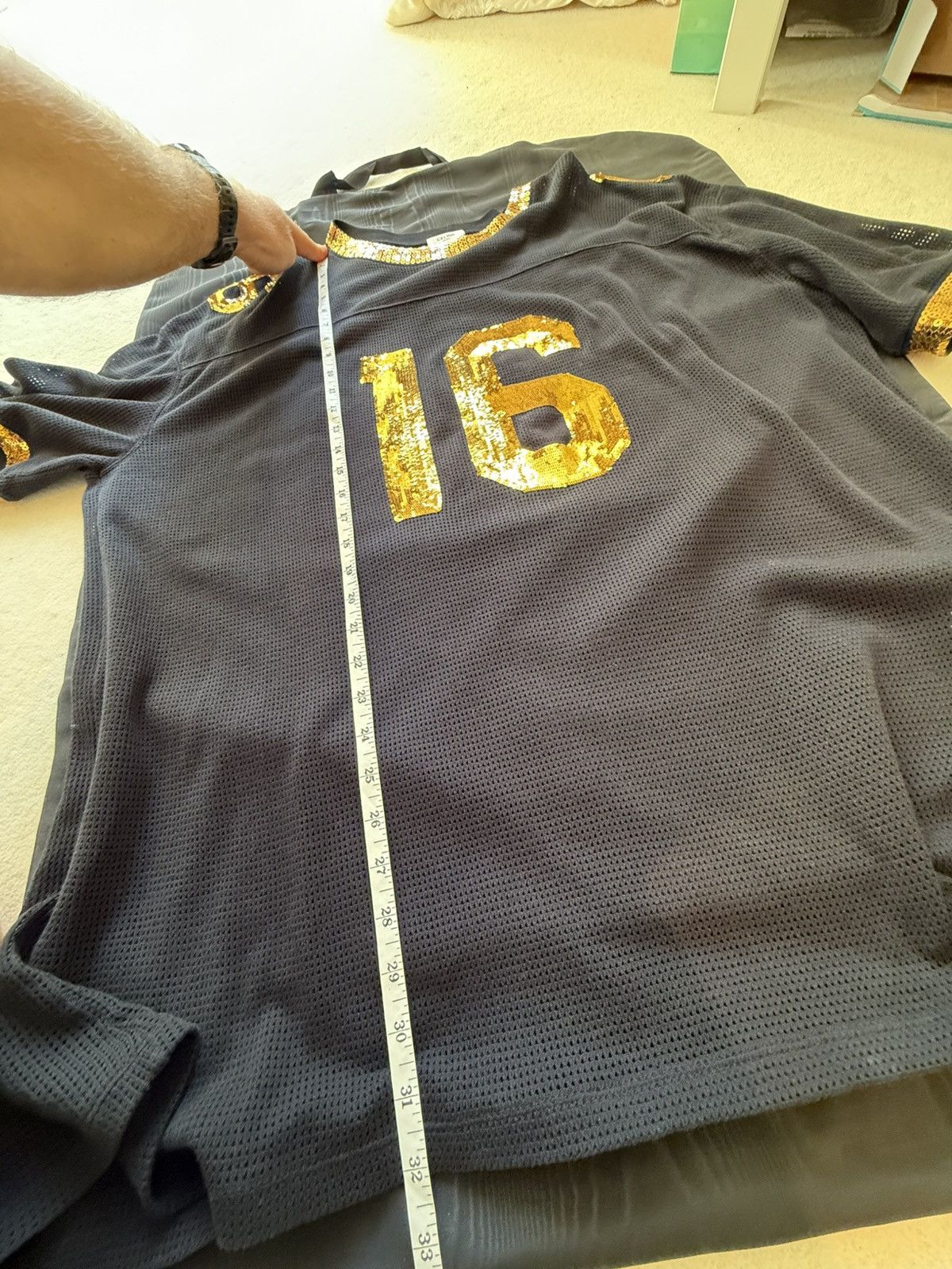 Celine $1.74k SS23 Celine 16 black gold sequin logo jersey t shirt Size US S / EU 44-46 / 1 - 8 Thumbnail
