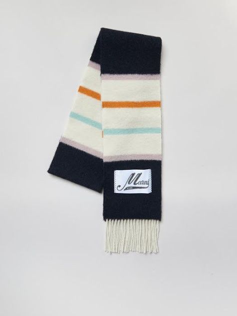 Marni o1w1db11125 Size: OS/Logo Patch Striped Scarf in White Size ONE SIZE - 1 Preview