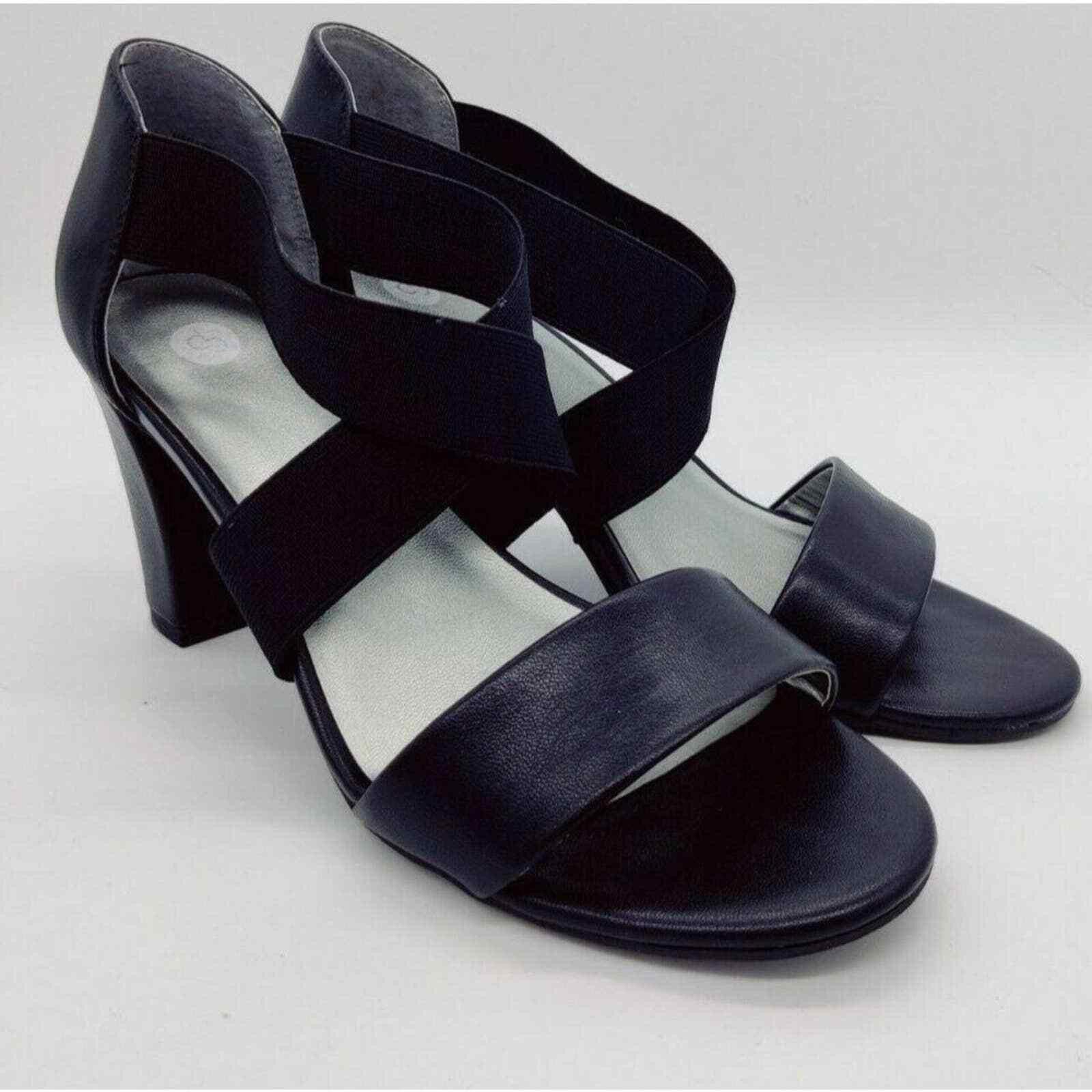 Maison Margiela men's Mara Dressbarn Black Cross Strap Sandals Heels Shoes Size US 7 / IT 37 - 2 Thumbnail