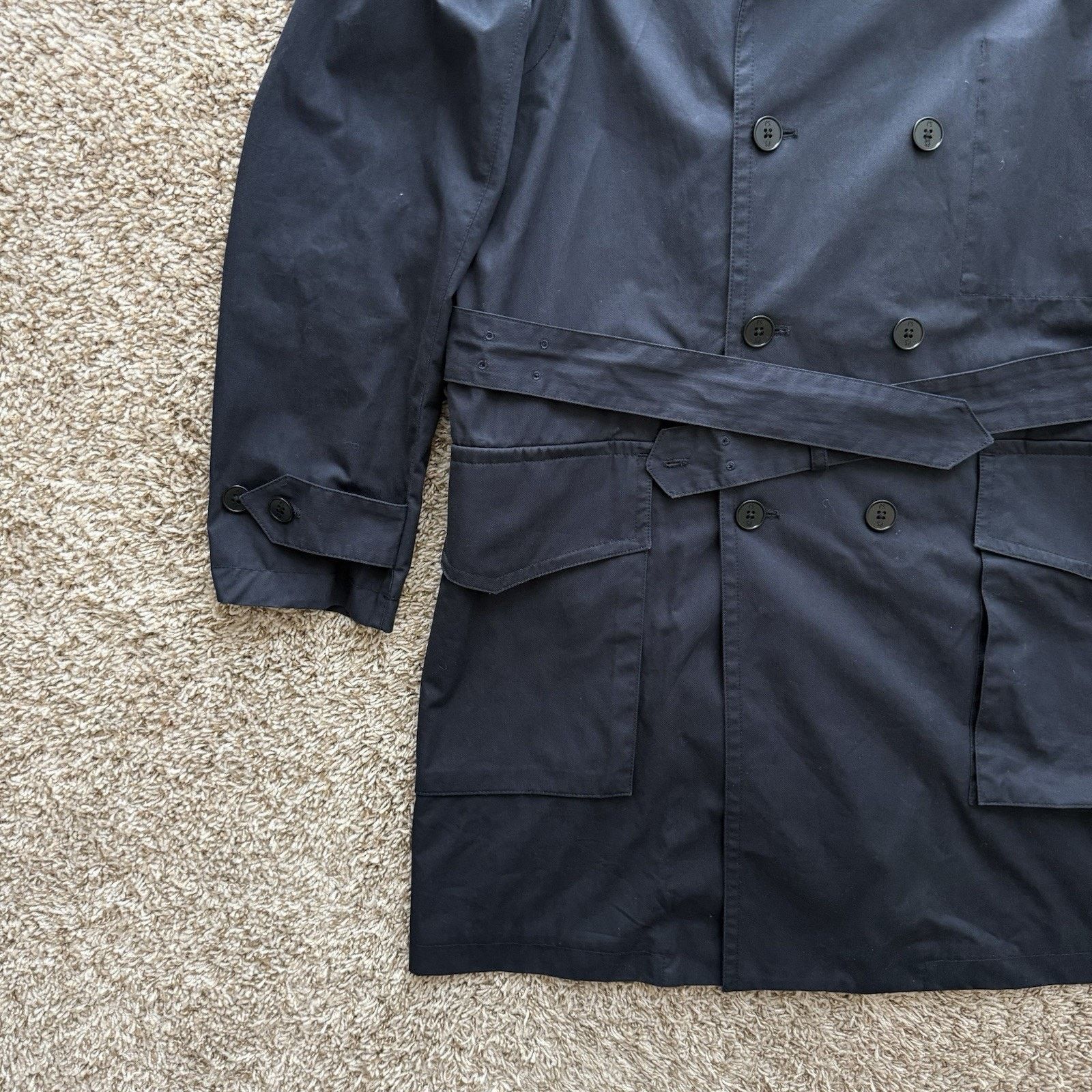 Paul Smith Paul Smith London Trench Coat Navy Belted Double Breasted Size US M / EU 48-50 / 2 - 6 Thumbnail