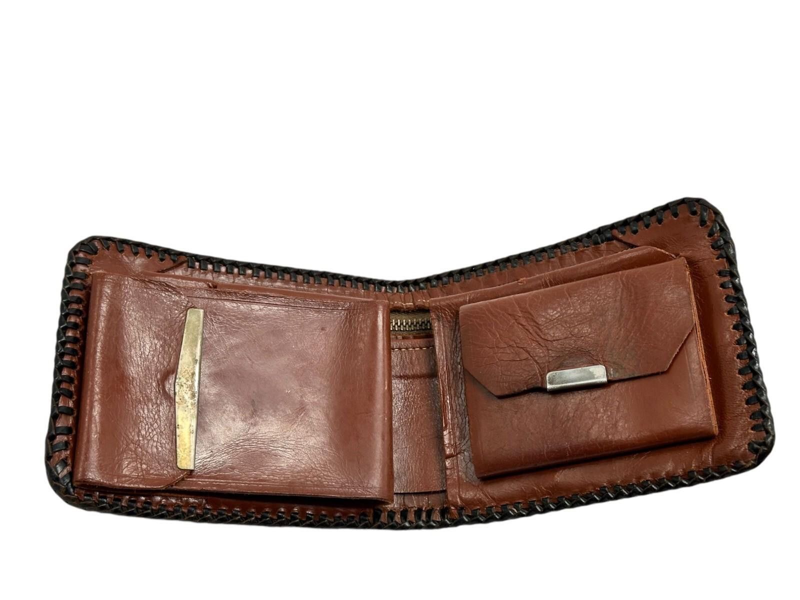 The Unbranded Brand Handcrafted Leather Wallet Floral Embossed Design Size ONE SIZE - 11 Thumbnail