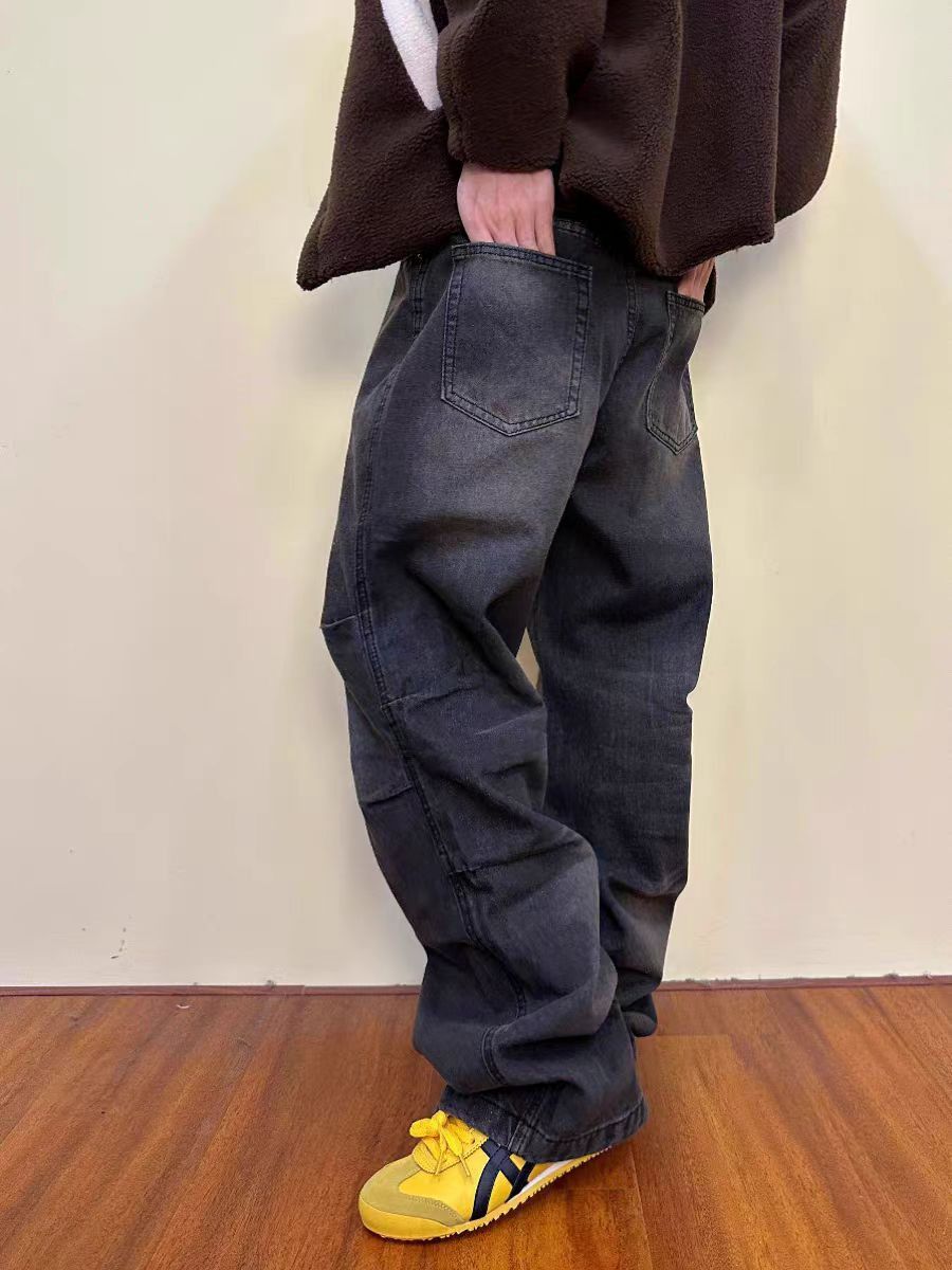 Japanese Brand × Jean Washed and distressed frayed high street wide leg jeans Size US 34 / EU 50 - 3 Thumbnail