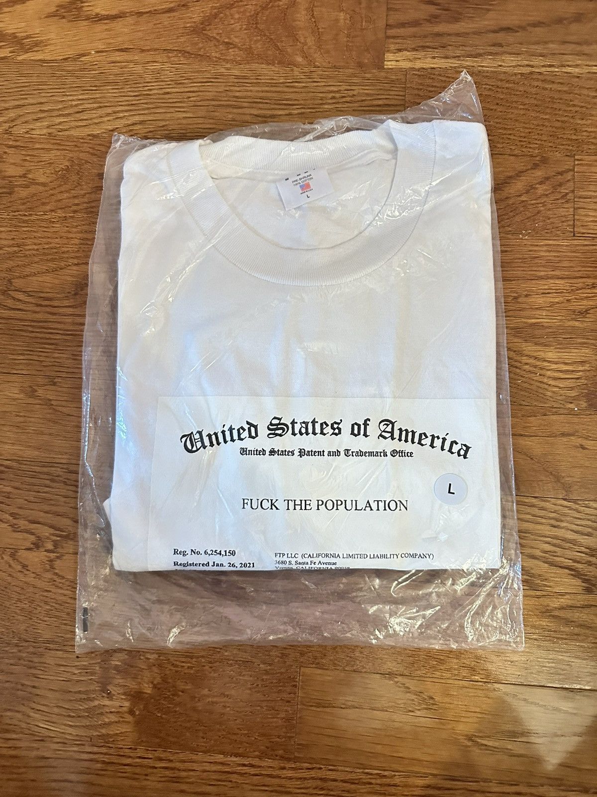 Fuck The Population FTP Trademark Tee White Sz Large Size US L / EU 52-54 / 3 - 2 Thumbnail