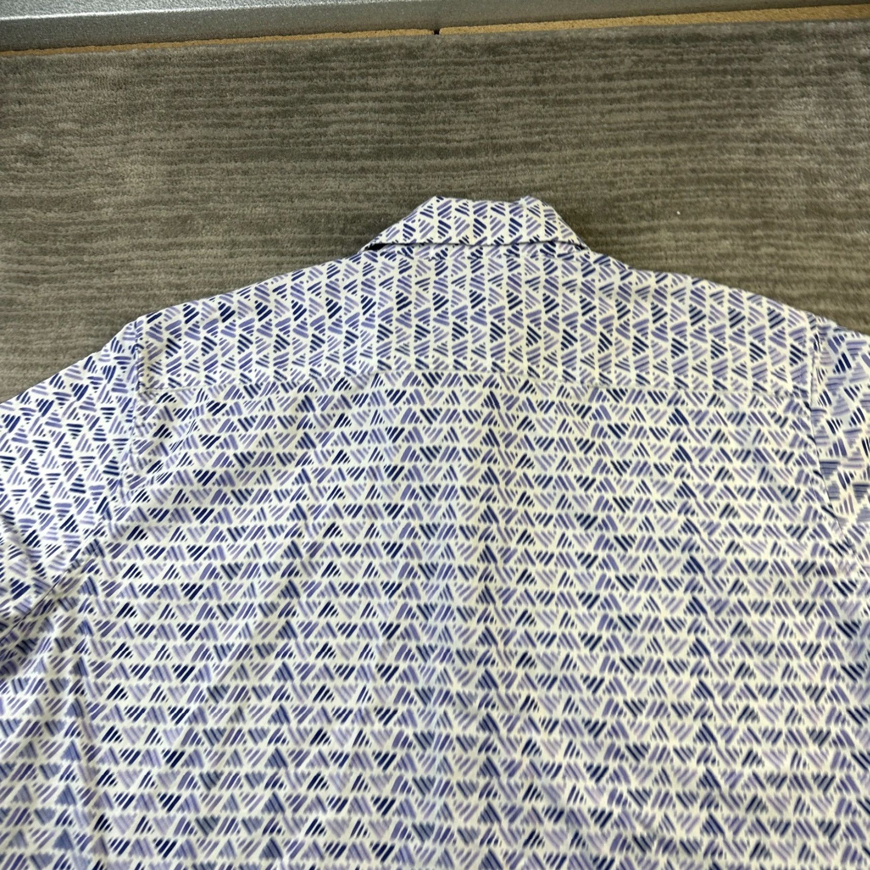 Robert Graham Robert Graham Shirt Mens XL Purple Button-Up Geometric Short Sleeve Casual Classic Fit Size US XL / EU 56 / 4 - 5 Thumbnail
