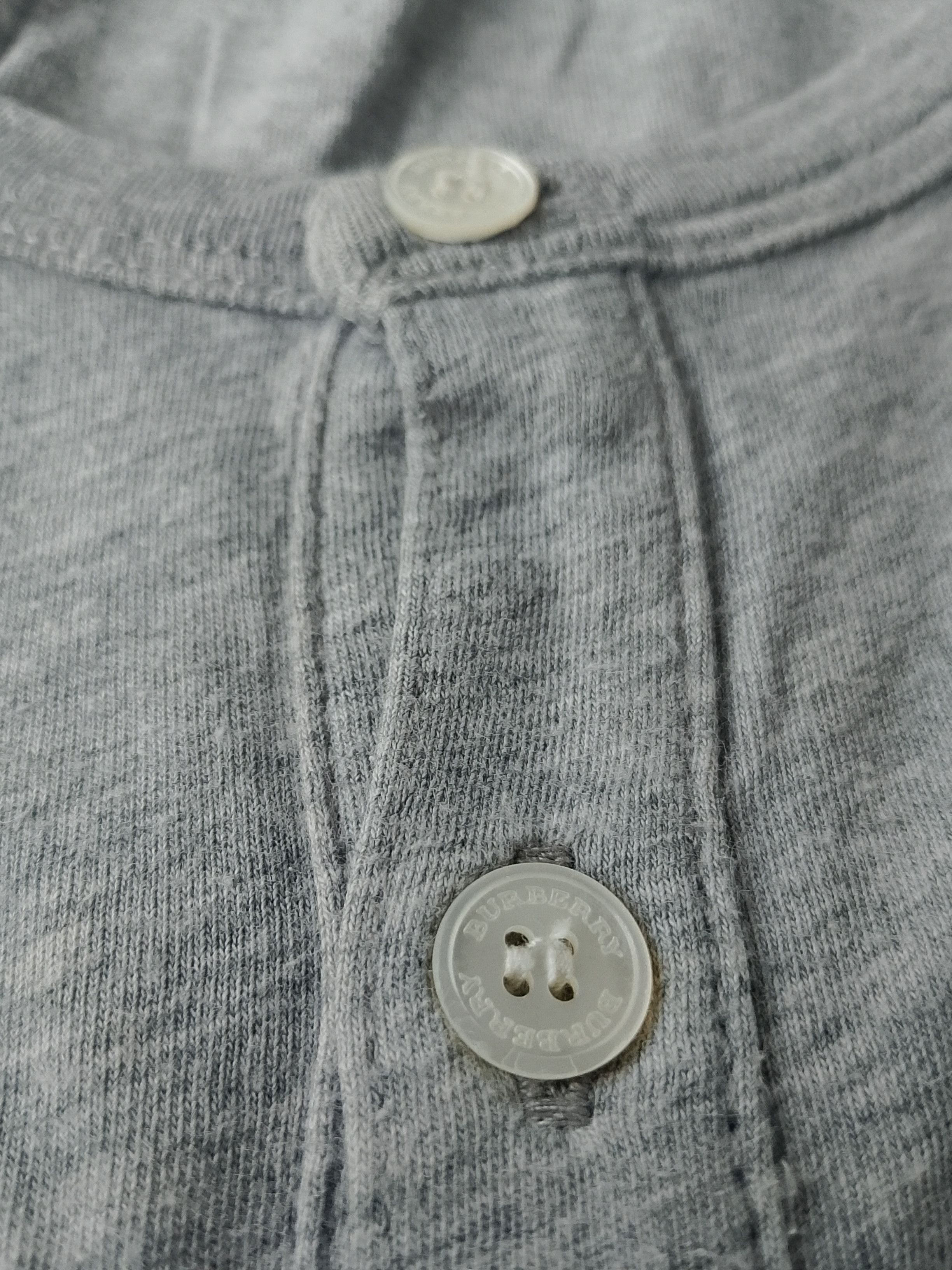 Burberry Burberry Grey Cotton Long Sleeve Henley Knight Embroidery Size US M / EU 48-50 / 2 - 4 Thumbnail