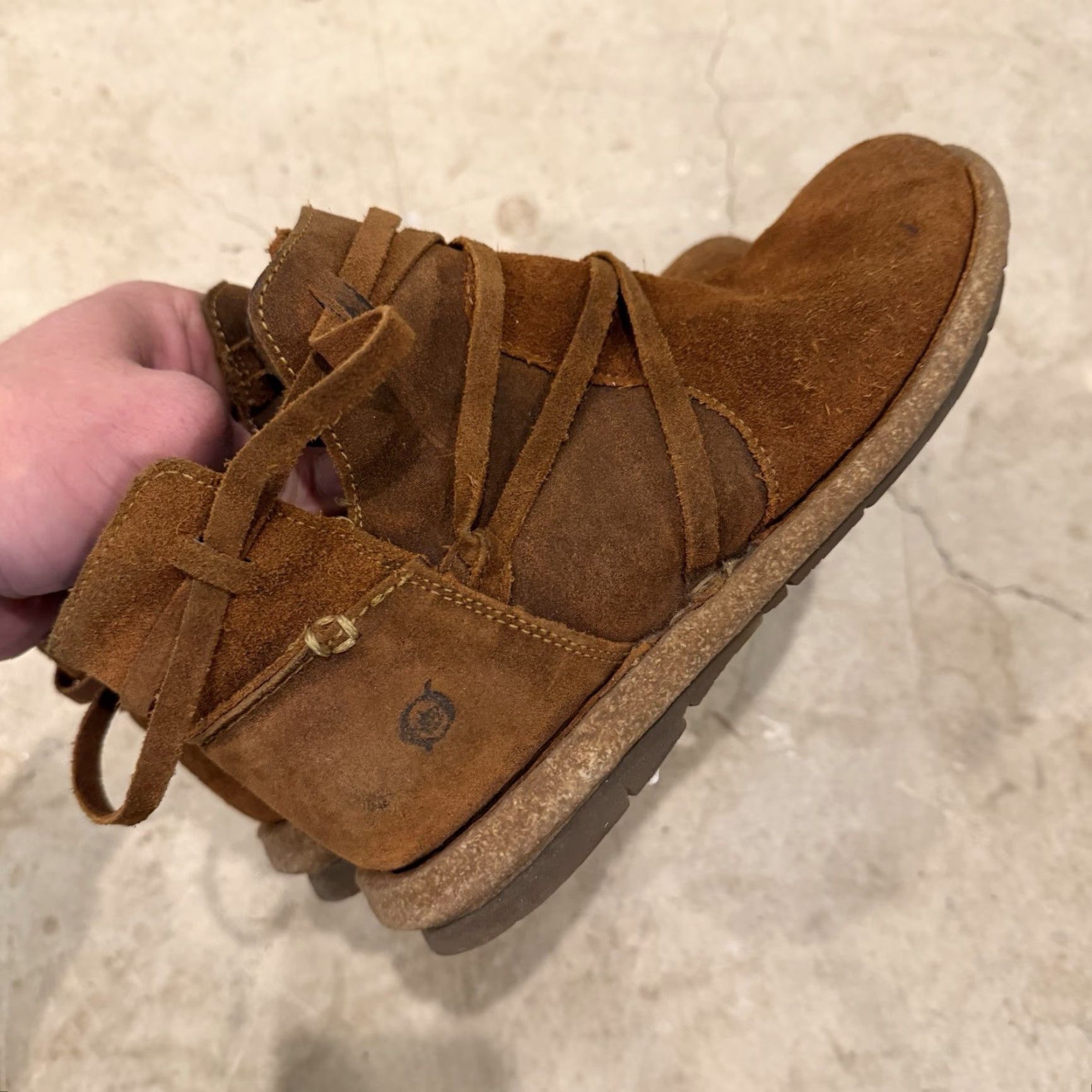 Born Born TARKILN Glazed Ginger Brown Distressed Leather Ankle Boots Size 6.5 M Women Boot Suede Leather Ankle Shoe - Pre-owned Fair Size US 7 / IT 37 - 7 Thumbnail