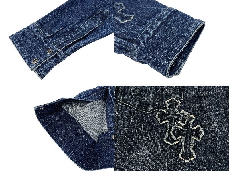 Chrome Hearts Chrome Hearts Cross Patch Denim Jacket Size US XL / EU 56 / 4 - 8 Thumbnail