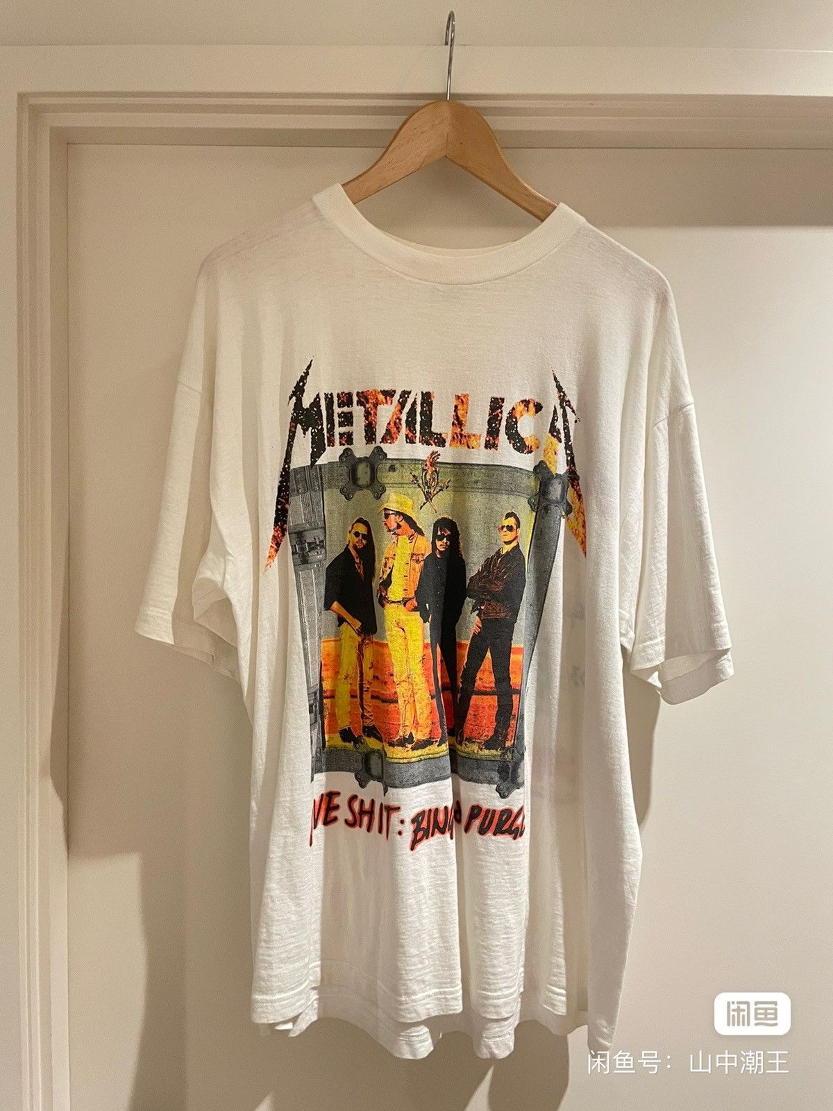 image of Band Tees x Made In USA Vintage Metallica 1995 Euro Tour Tee in White, Men's (Size XL)