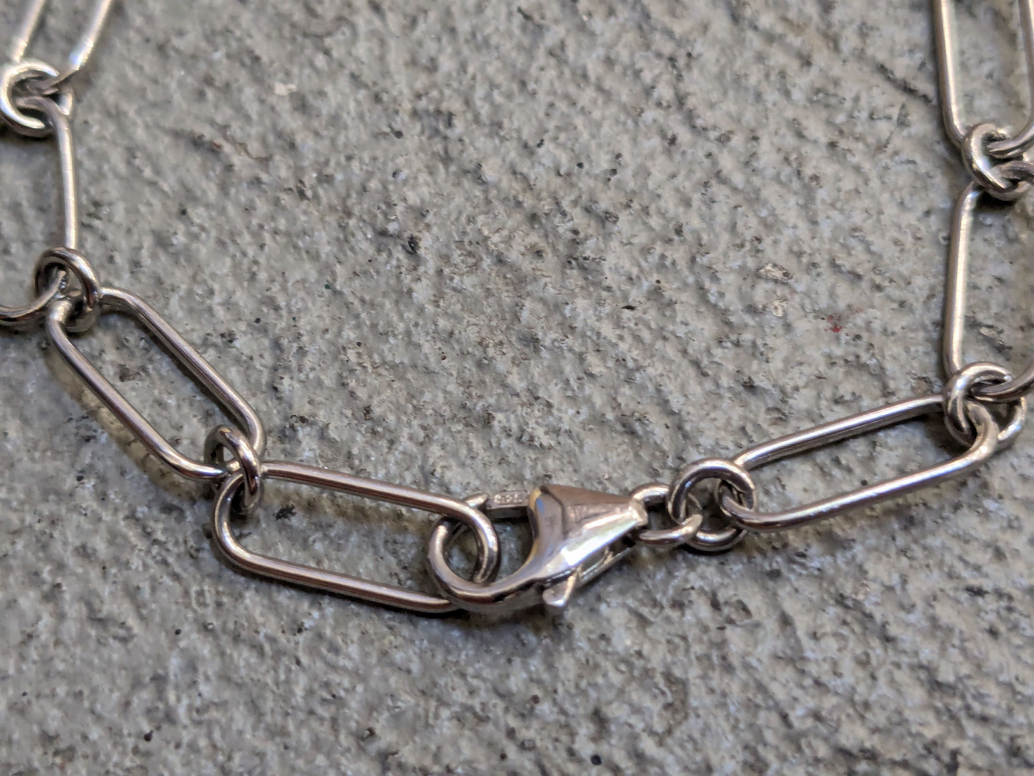 Sterling Silver Sterling Silver Bracelet Paperclip Link Chain 7.5" Size ONE SIZE - 7 Thumbnail