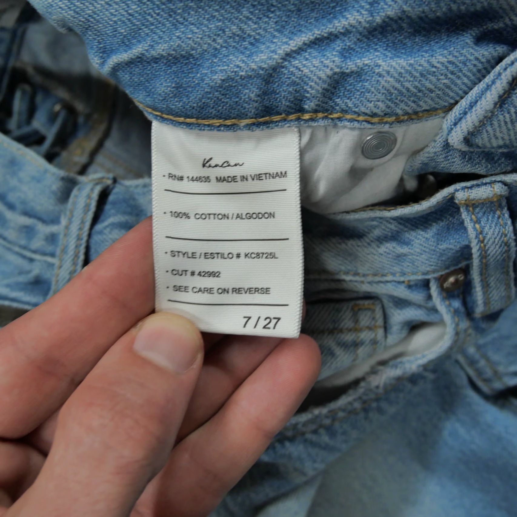 Vintage Kancan Jeans Womens 7 27 Blue Pants Wideleg Raw Hem Back Lace Up 28x28 Jeans Womens Size 28" / US 6 / IT 42 - 6 Thumbnail