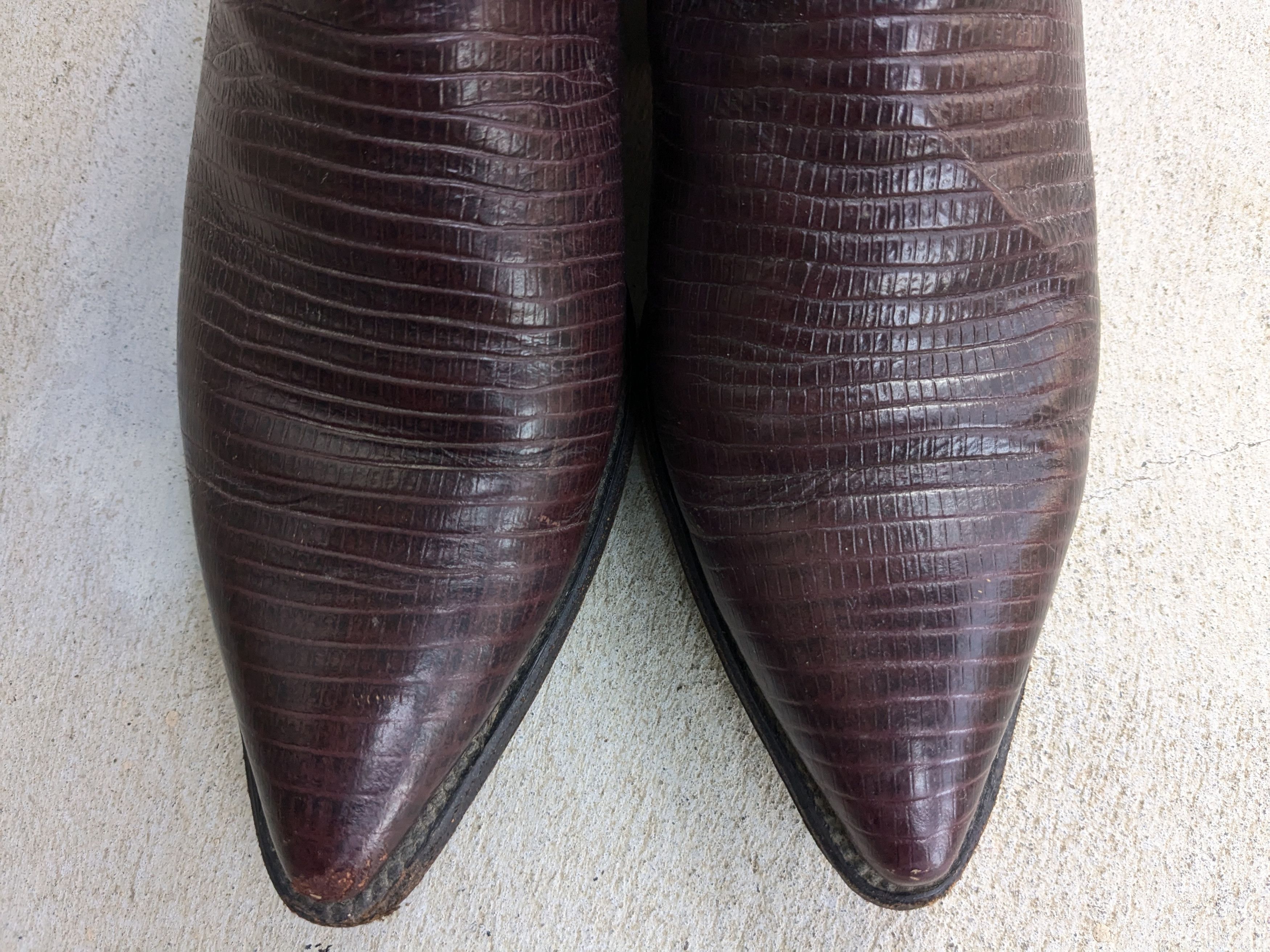 Genuine Leather Cuevas Boots Burgundy Faux Leather Mexico Size US 9.5 / EU 42-43 - 4 Thumbnail