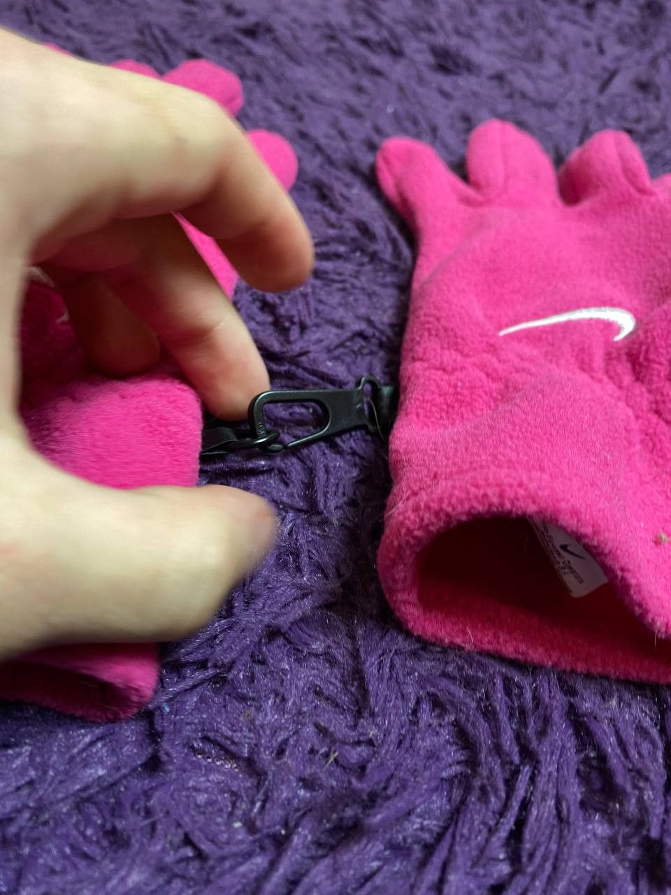 Nike × Vintage Nike Vintage Gloves Men’s Black Small Swoosh Y2K Size ONE SIZE - 5 Thumbnail
