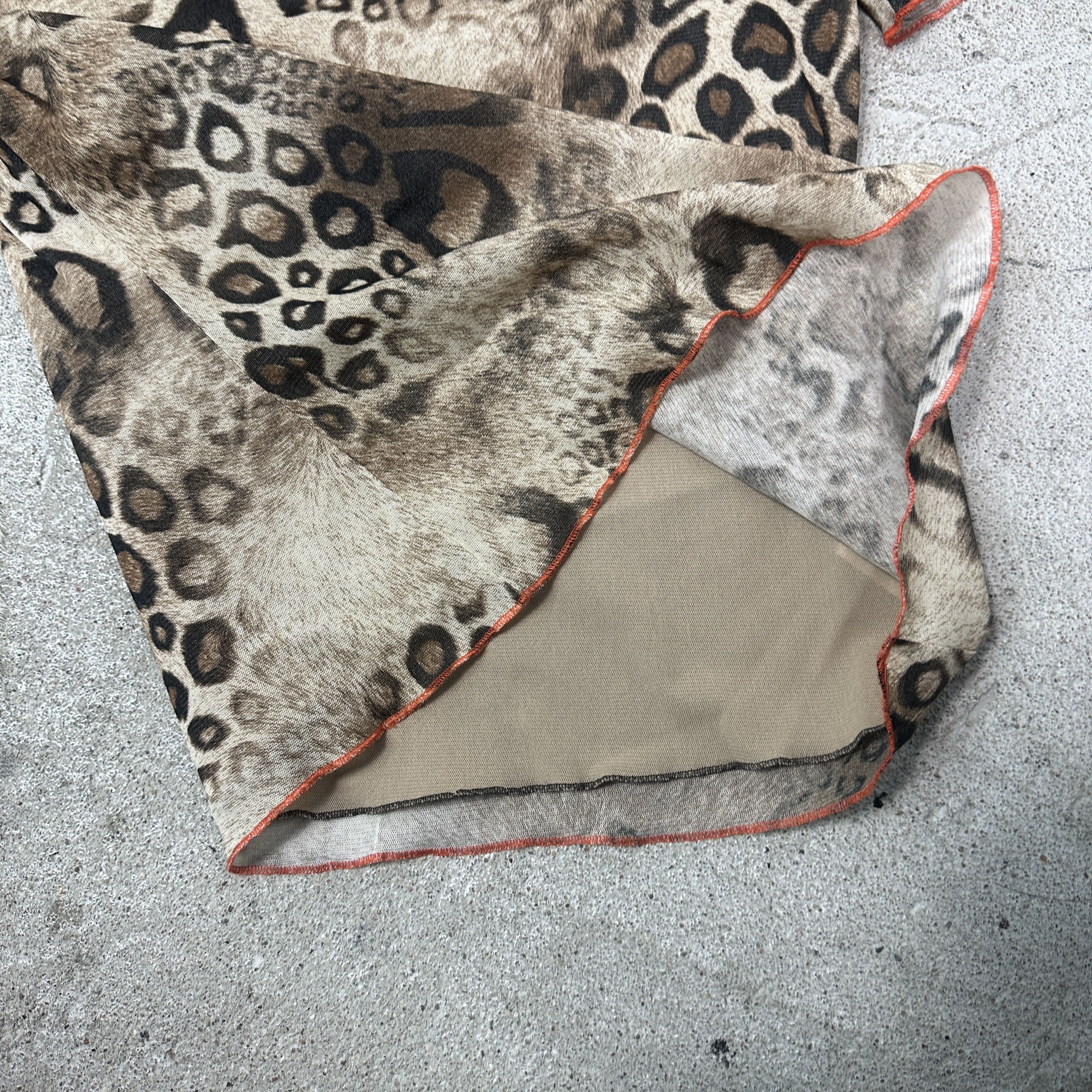 Vintage Vintage Avant Garde Mesh Cheetah Printed Top Y2K Size M / US 6-8 / IT 42-44 - 4 Thumbnail