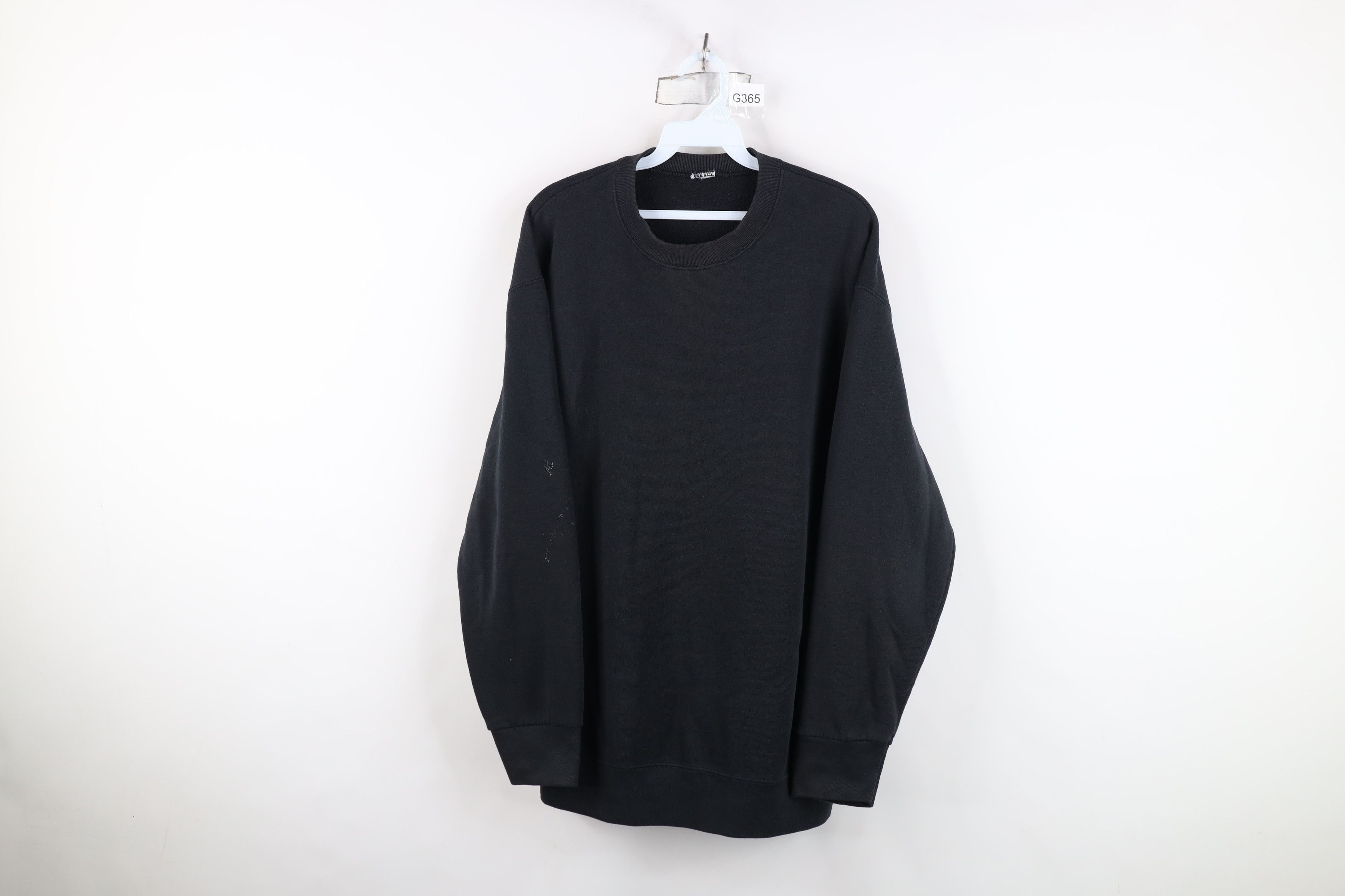Vintage Vintage 90s Streetwear Blank Crewneck Sweatshirt Black USA Size US XL / EU 56 / 4 - 1 Thumbnail