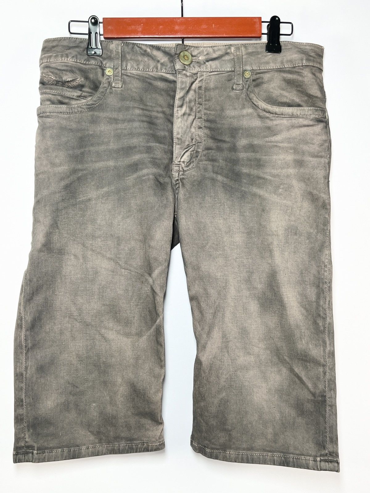 Robins Jeans Robin’s Jeans $297 Dusty Rose Long Flap Shorts SP5519 Size US 31 - 1 Thumbnail