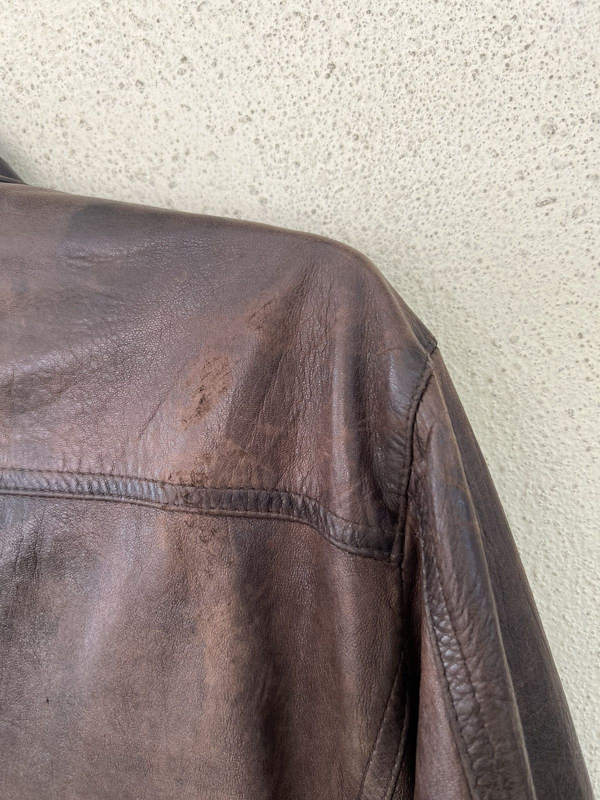 Lamborghini Vintage Tonino Lamborghini Patina Dark Brown Leather Jacket Size US M / EU 48-50 / 2 - 18 Thumbnail