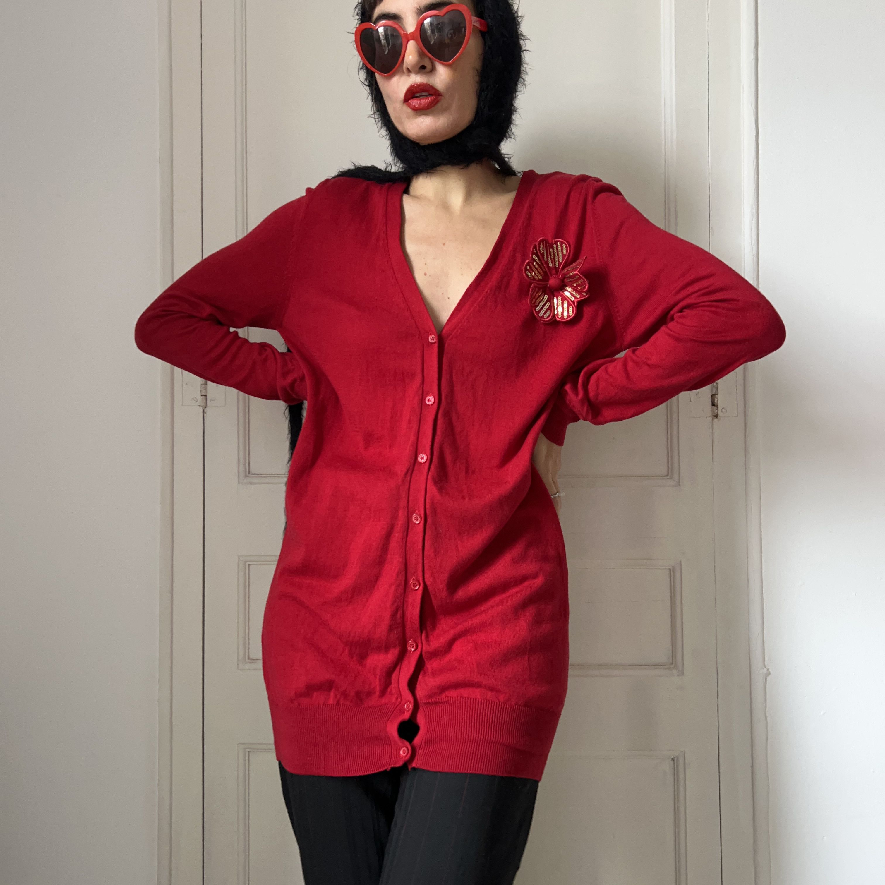 Love Moschino Love Moschino Red Y2K Cardigan Size M / US 6-8 / IT 42-44 - 9 Thumbnail