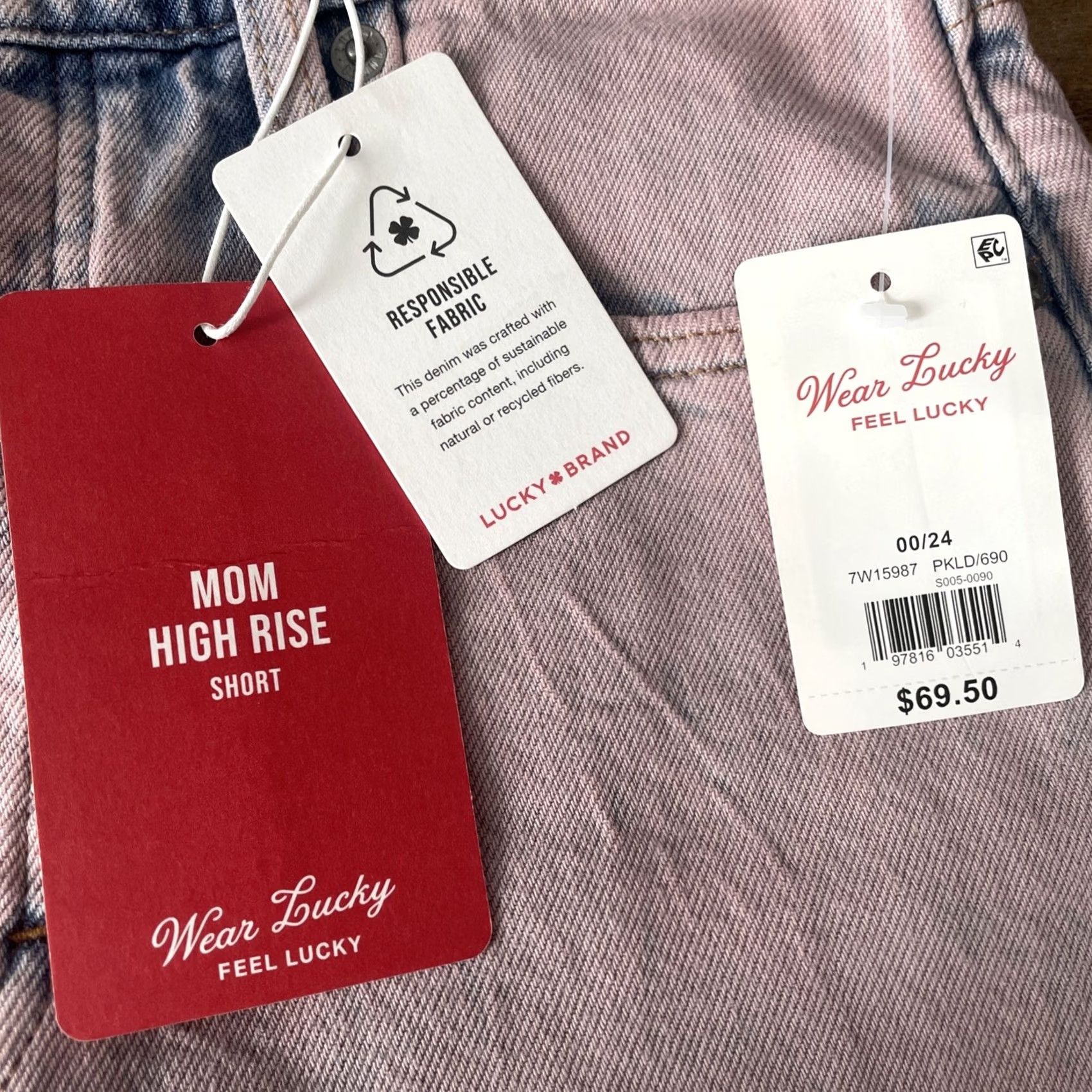 Lucky Brand Lucky Brand Pink Womens Mom Shorts 00 High Rise Cut Off Raw Hem Stretch Size 24" / US 00 / IT 34 - 3 Thumbnail