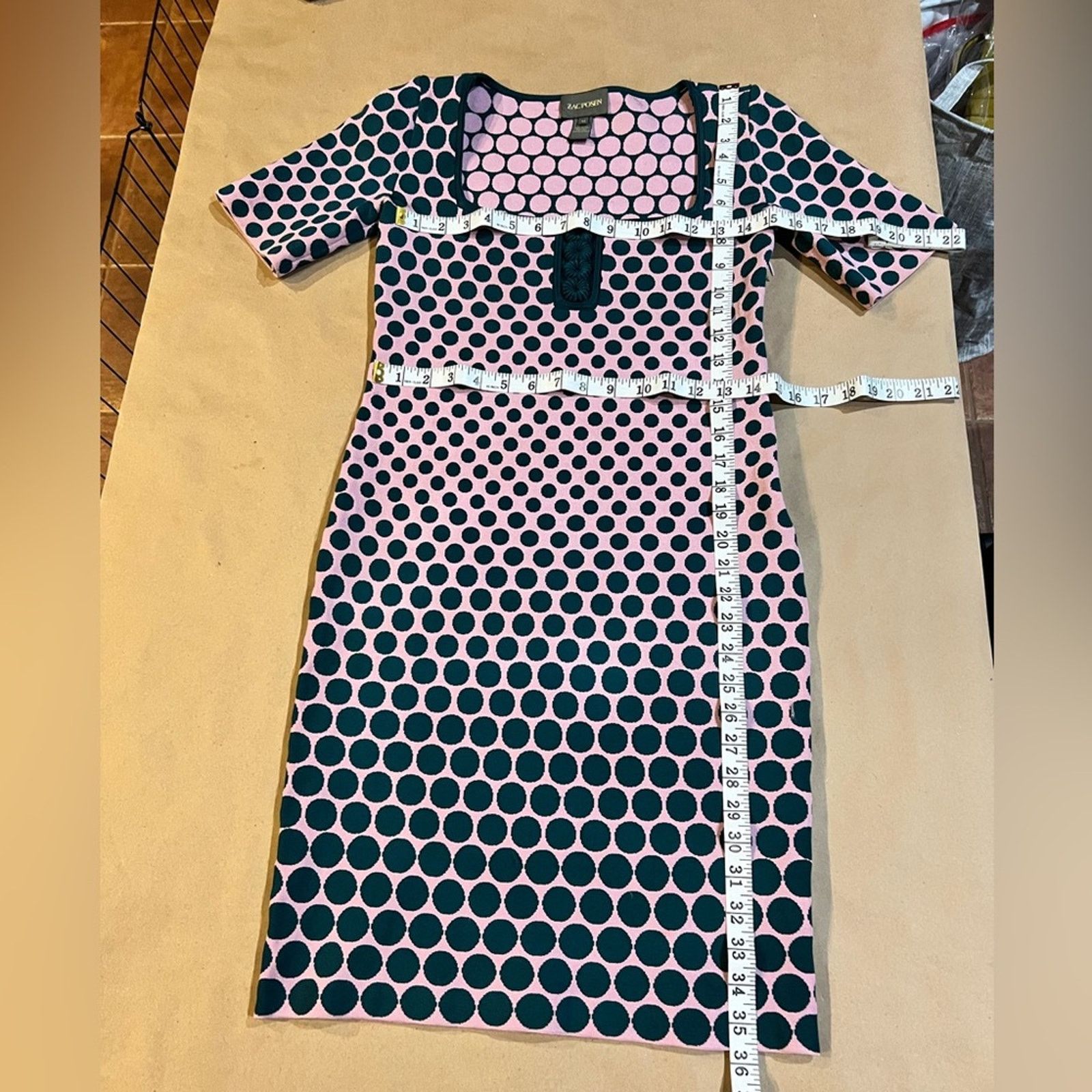 Zac Posen Zac Posen Polka Dot Knit Dress Size Medium Pink Green Size M / US 6-8 / IT 42-44 - 12 Thumbnail